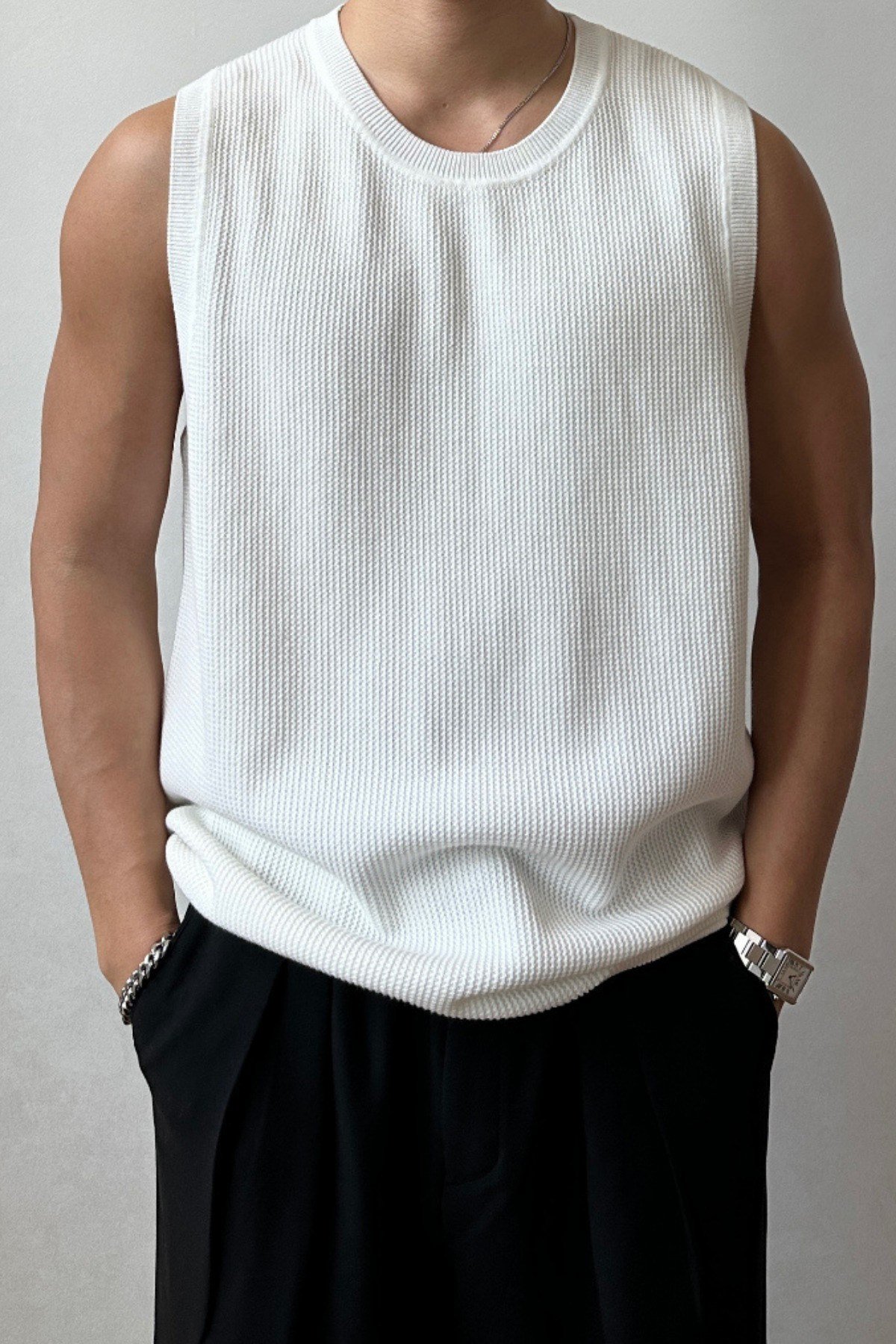 Tarz CoolSüveterTRZ3125R03Erkek Bisiklet Yaka Oversize Süveter