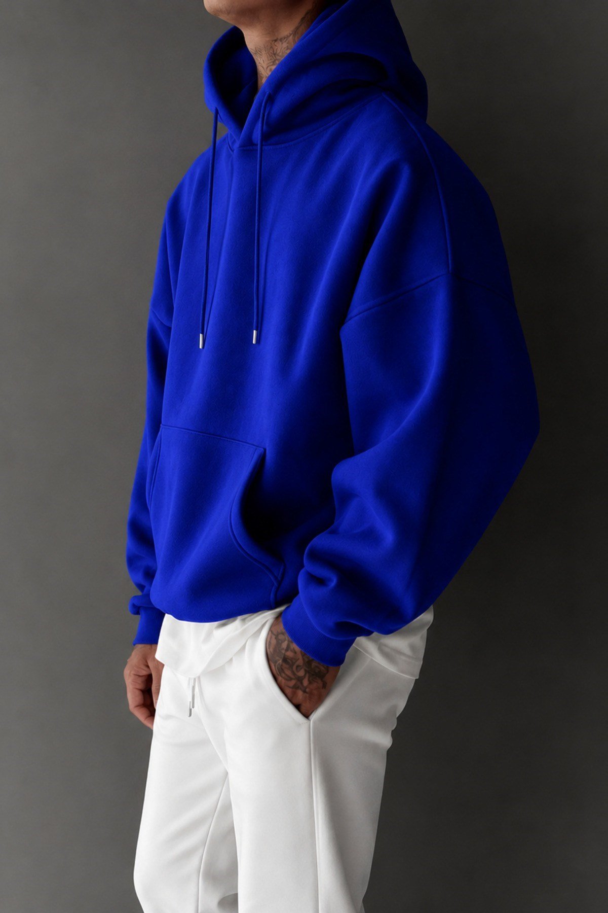 Tarz CoolSweatshirtERGLRSWT026-Haki-SRegular Kapüşonlu Sweatshirt Erkek Unisex 3 İplik Şardonlu %100 Pamuk Basic Hoodie