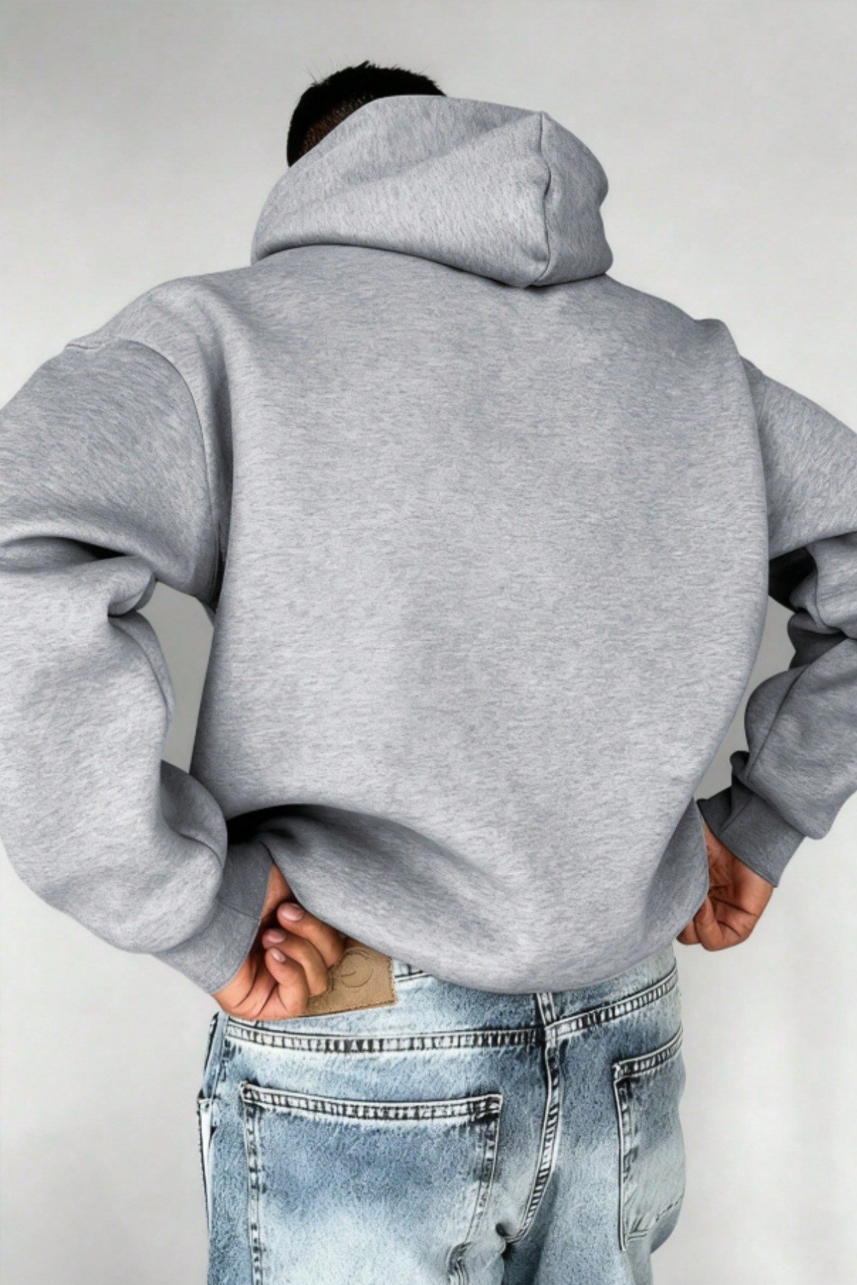 Tarz CoolSweatshirtERGLRSWT026-Haki-SRegular Kapüşonlu Sweatshirt Erkek Unisex 3 İplik Şardonlu %100 Pamuk Basic Hoodie