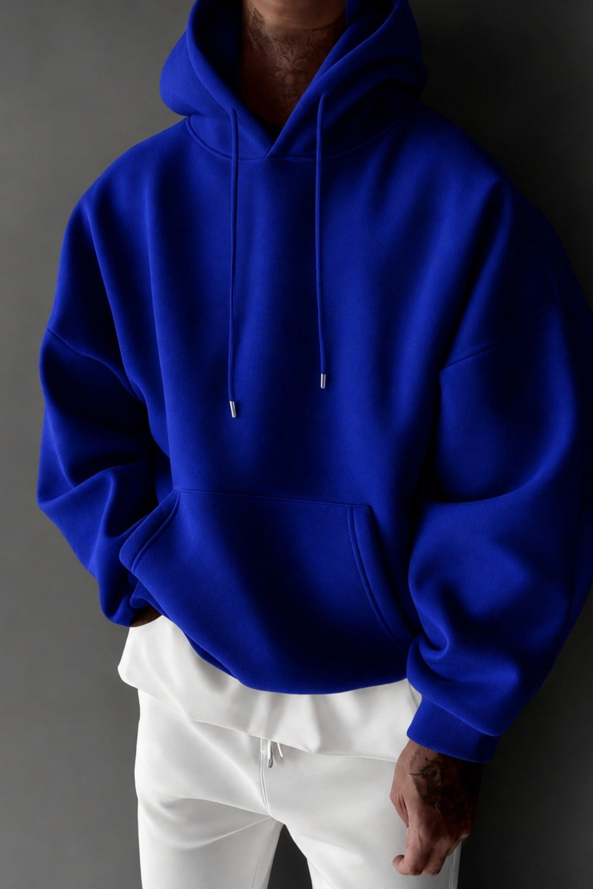 Tarz CoolSweatshirtERGLRSWT026-Haki-SRegular Kapüşonlu Sweatshirt Erkek Unisex 3 İplik Şardonlu %100 Pamuk Basic Hoodie