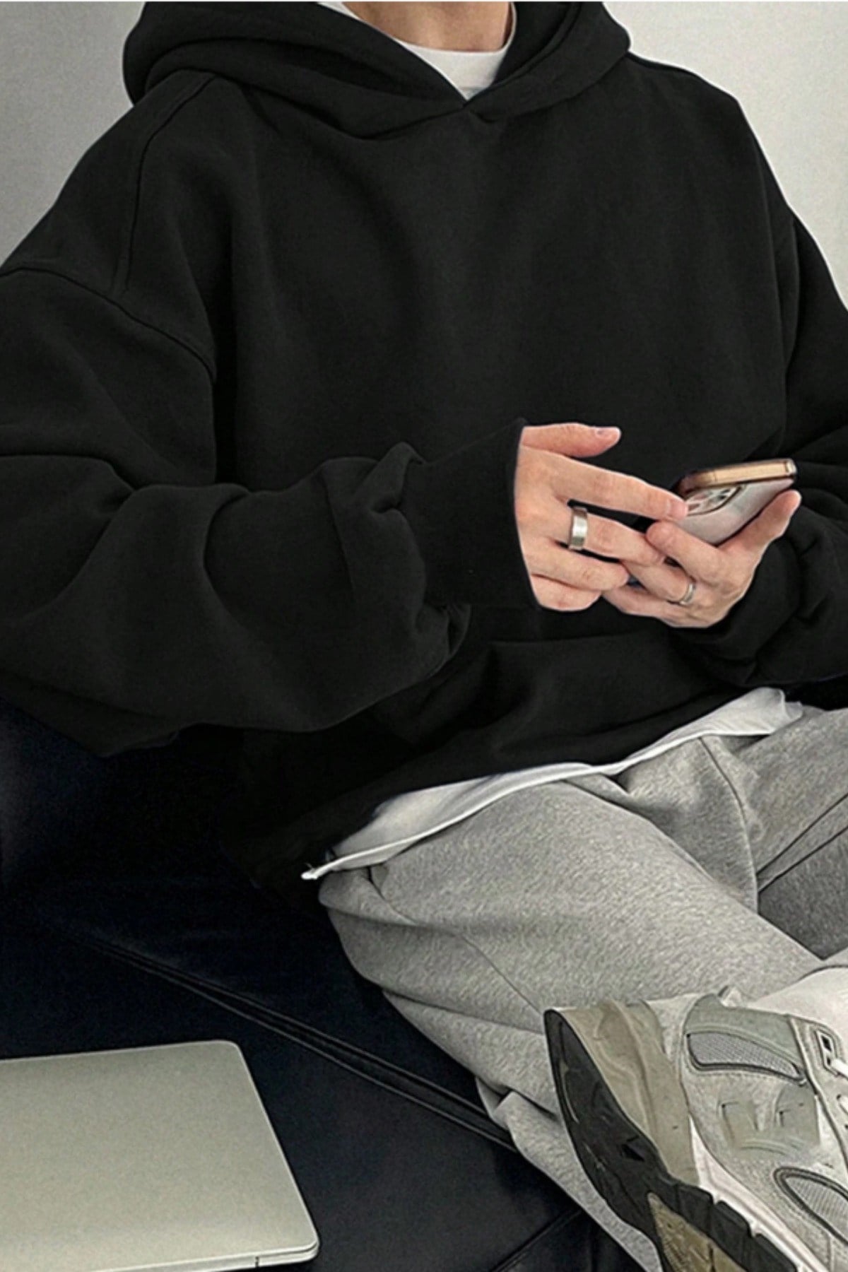 Tarz CoolSweatshirtERSWRTO025R03Erkek Kapüşonlu Oversize Sweatshirt