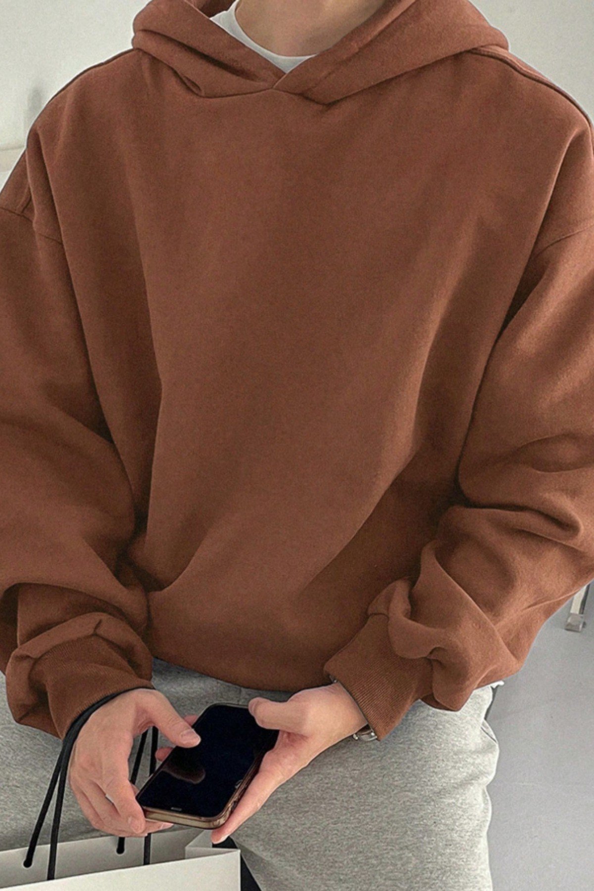 Tarz CoolSweatshirtERSWRTO025R03Erkek Kapüşonlu Oversize Sweatshirt