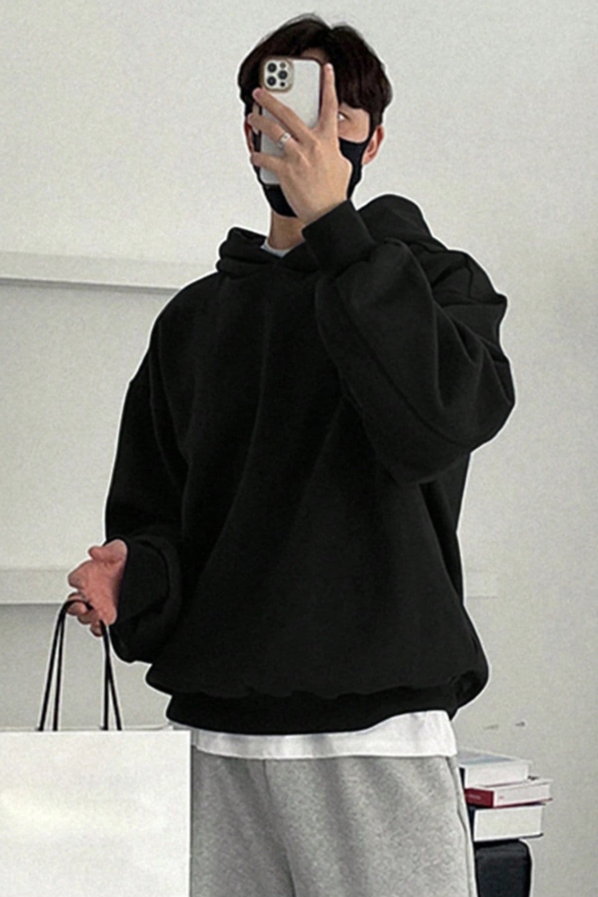 Tarz CoolSweatshirtERSWRTO025R03Erkek Kapüşonlu Oversize Sweatshirt