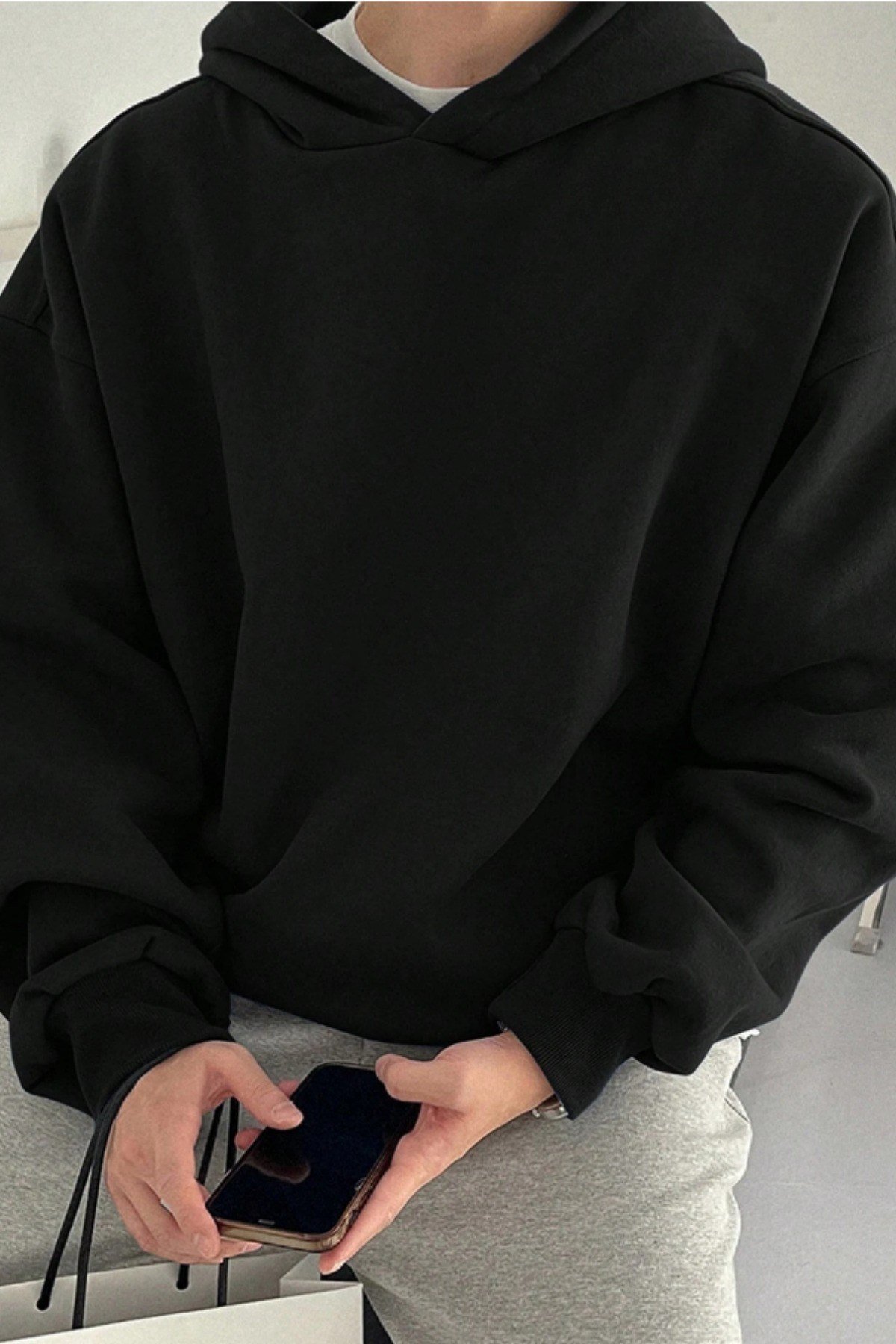 Tarz CoolSweatshirtERSWRTO025R03Erkek Kapüşonlu Oversize Sweatshirt