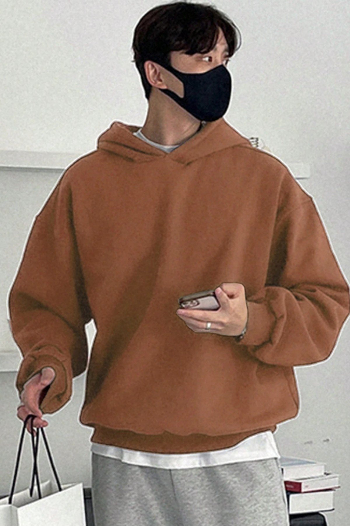 Tarz CoolSweatshirtERSWRTO025R03Erkek Kapüşonlu Oversize Sweatshirt