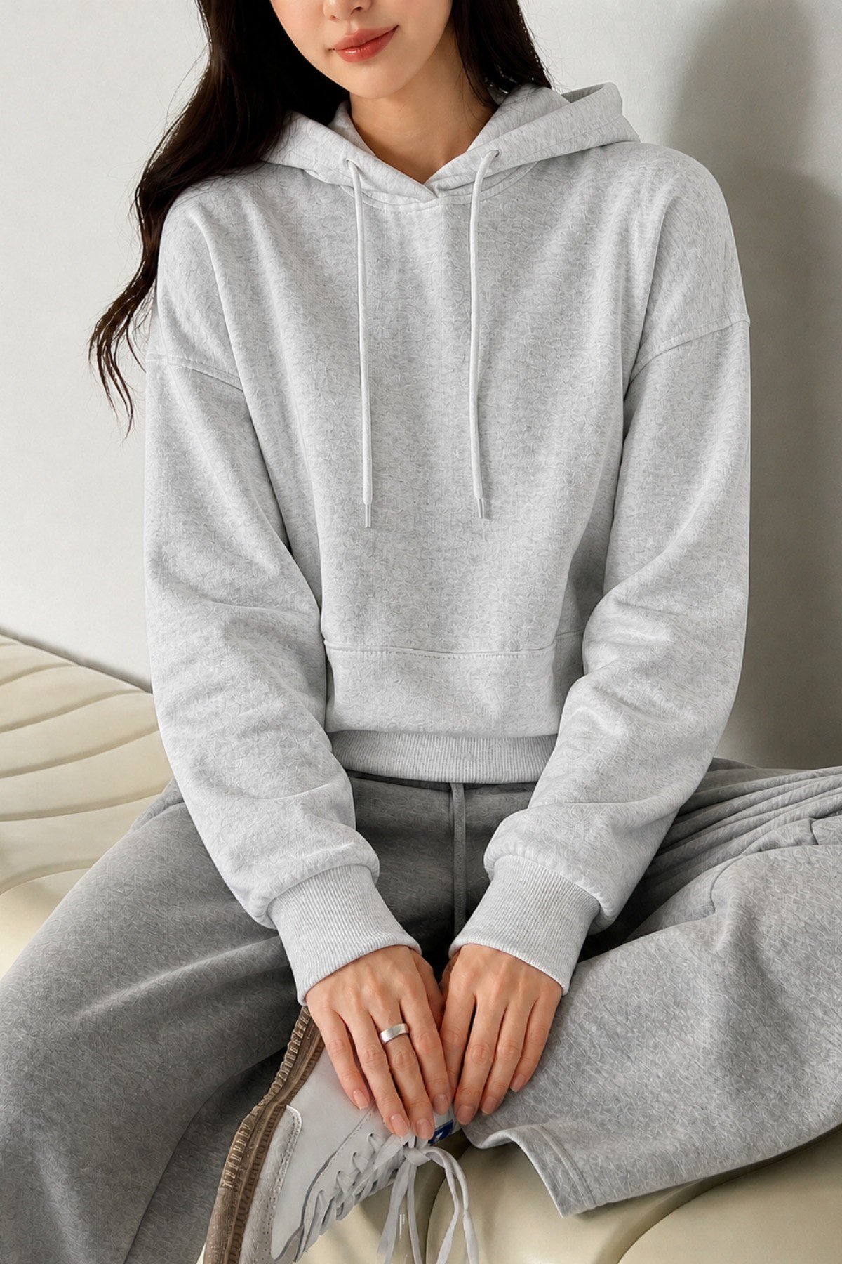 Tarz CoolSweatshirtKDNSW-001lKadın Oversize Kapüşonlu Sweatshirt Rahat Kalıp Günlük Basic Hoodie