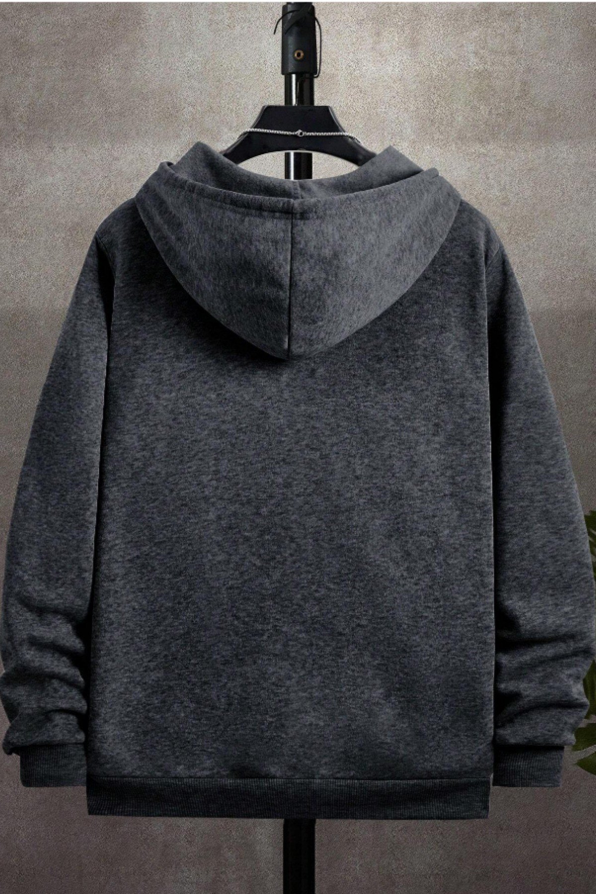 Tarz CoolSweatshirtKPSWT0025R04Unisex Relax Fit Rahat Kesim Pamuklu İçi Polarlı Çift Cepli Fermuarlı Kapüşonlu Sweatshirt