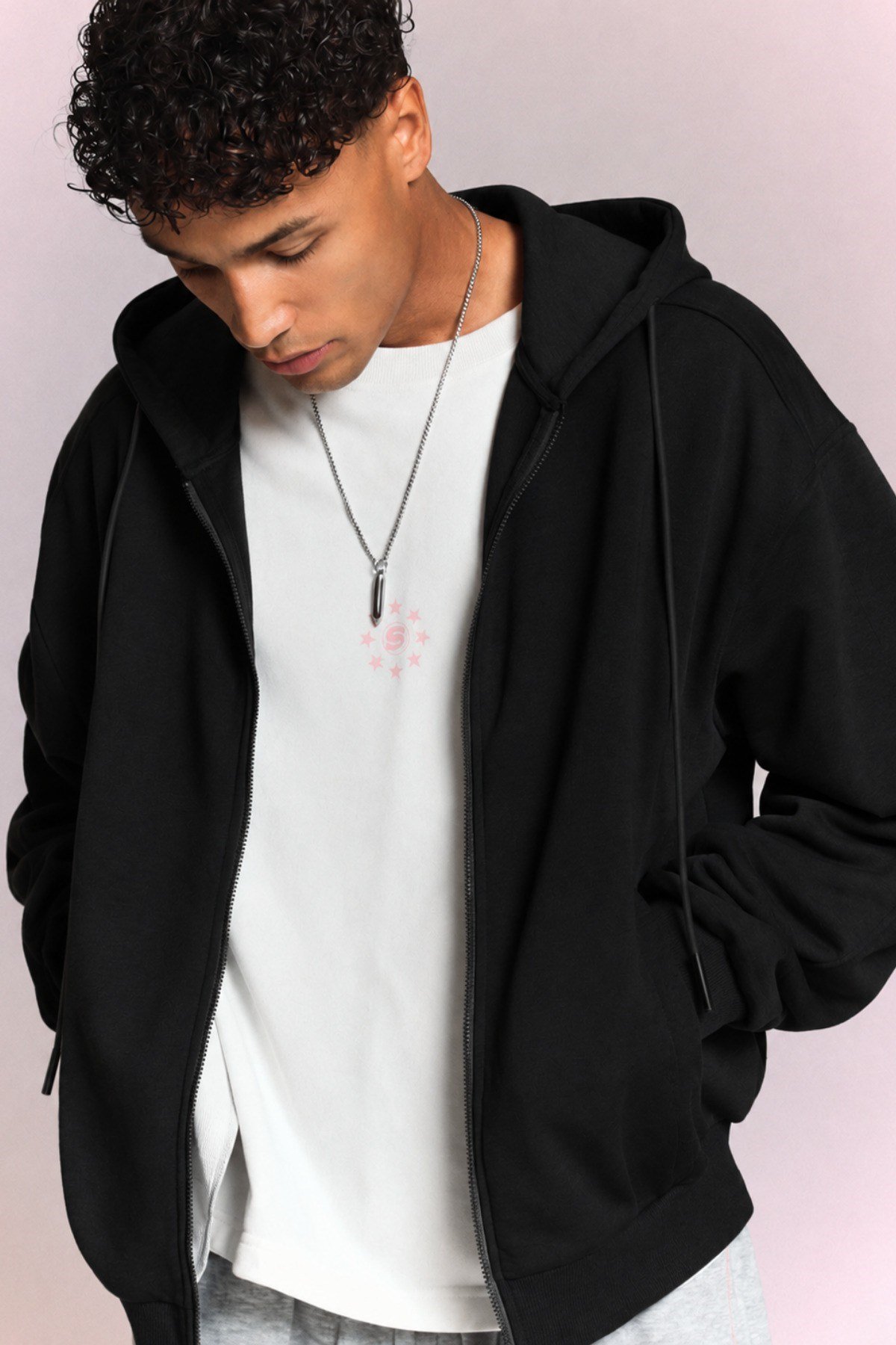 Tarz CoolSweatshirtTC-HDW-266-Beyaz-XLErkek 3 İplik Şardonlu Regular Fermuarlı Kapüşonlu Sweatshirt – Kalın Kışlık Hoodie