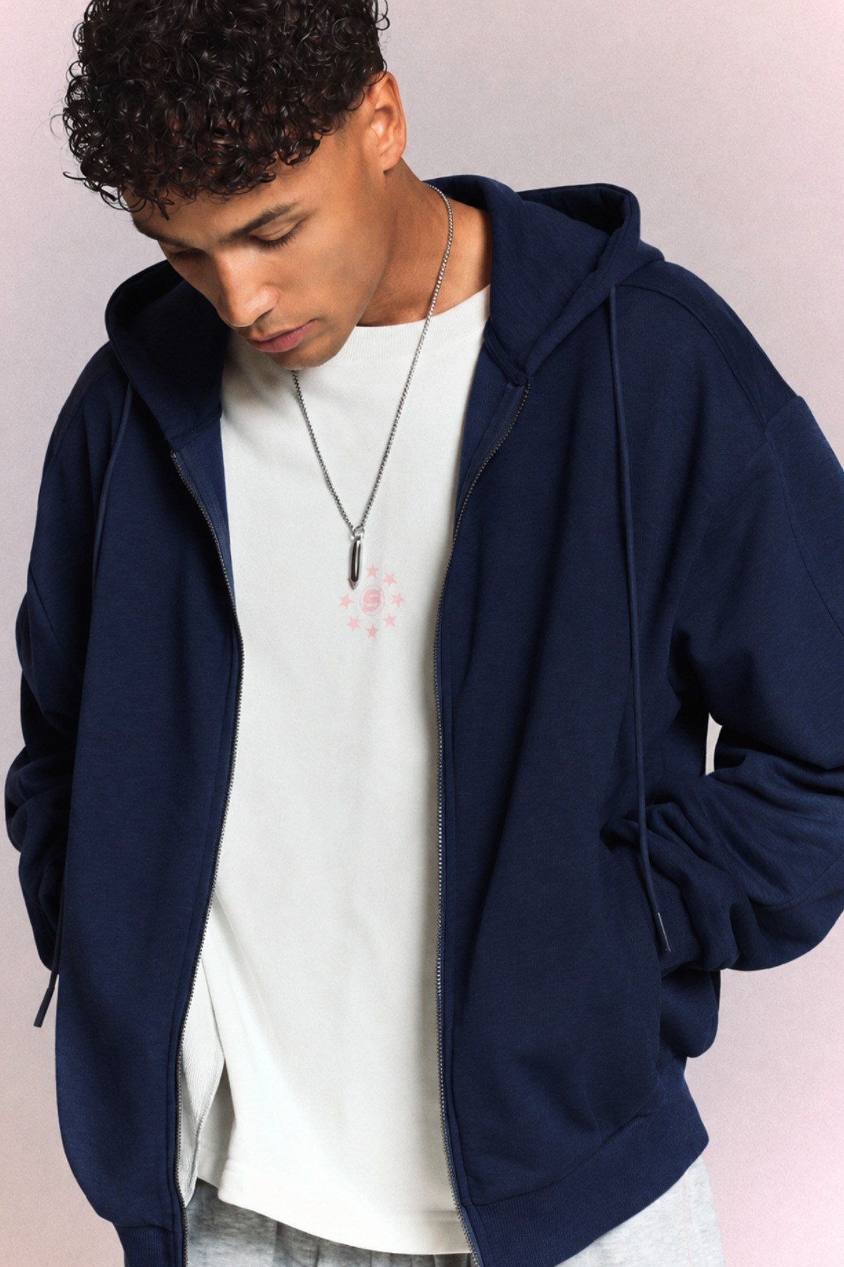 Tarz CoolSweatshirtTC-HDW-266-Beyaz-XLErkek 3 İplik Şardonlu Regular Fermuarlı Kapüşonlu Sweatshirt – Kalın Kışlık Hoodie