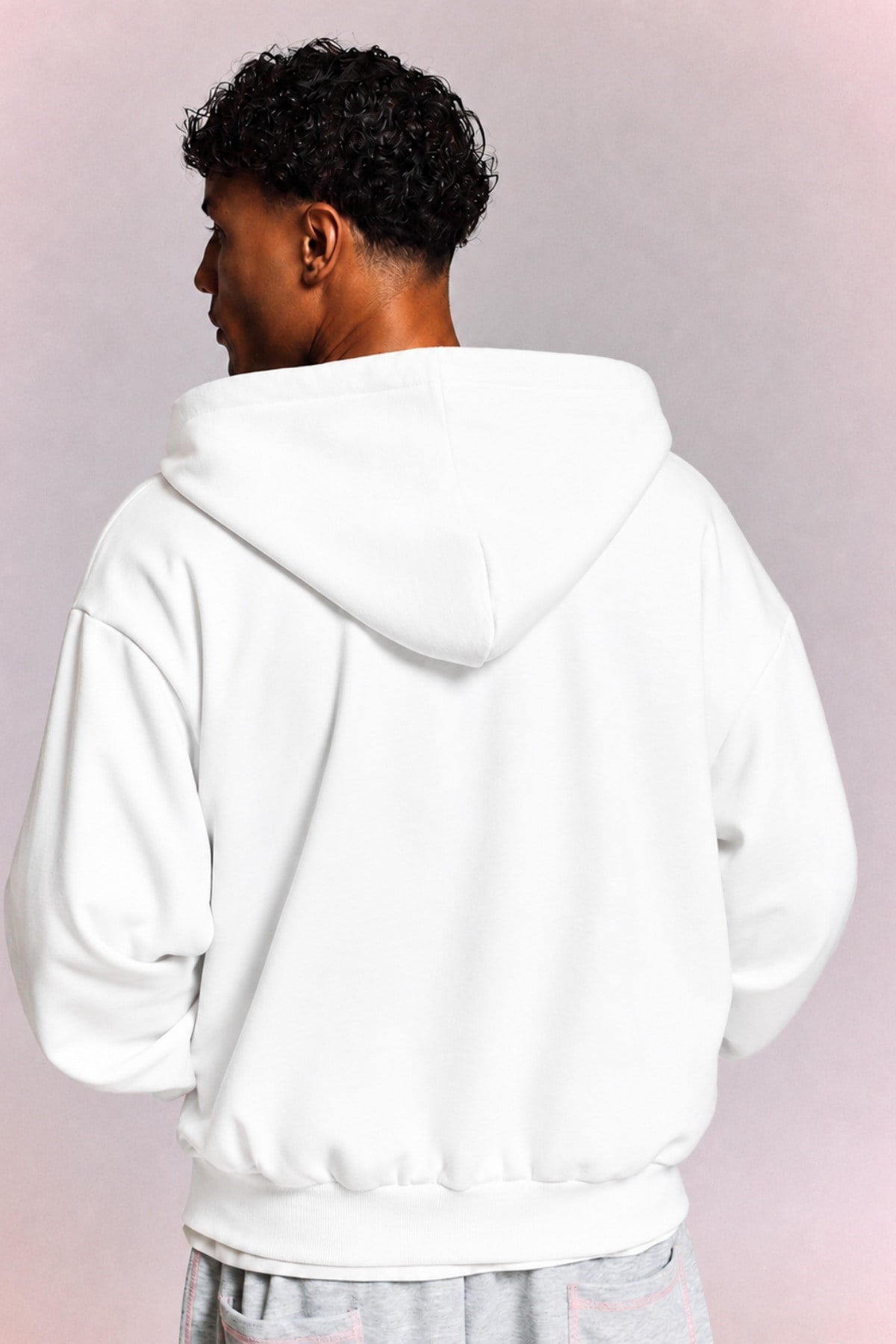 Tarz CoolSweatshirtTC-HDW-266-Beyaz-XLErkek 3 İplik Şardonlu Regular Fermuarlı Kapüşonlu Sweatshirt – Kalın Kışlık Hoodie