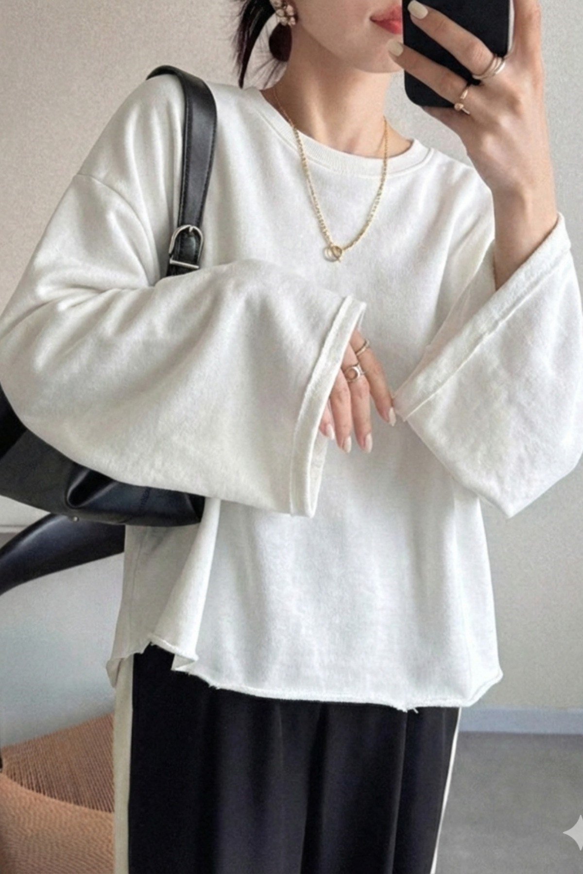 Tarz CoolSweatshirtTRZKDNSWEETR01Oversize Kesim Bisiklet Yaka Uzun Kollu Sweatshirt