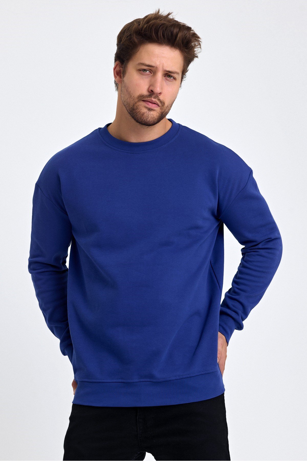 Tarz CoolSweatshirtYVRLKYSWT01R07-2Erkek Yumuşacık Kumaşlı Regular Fit Yuvarlak Yakalı Sweatshirt