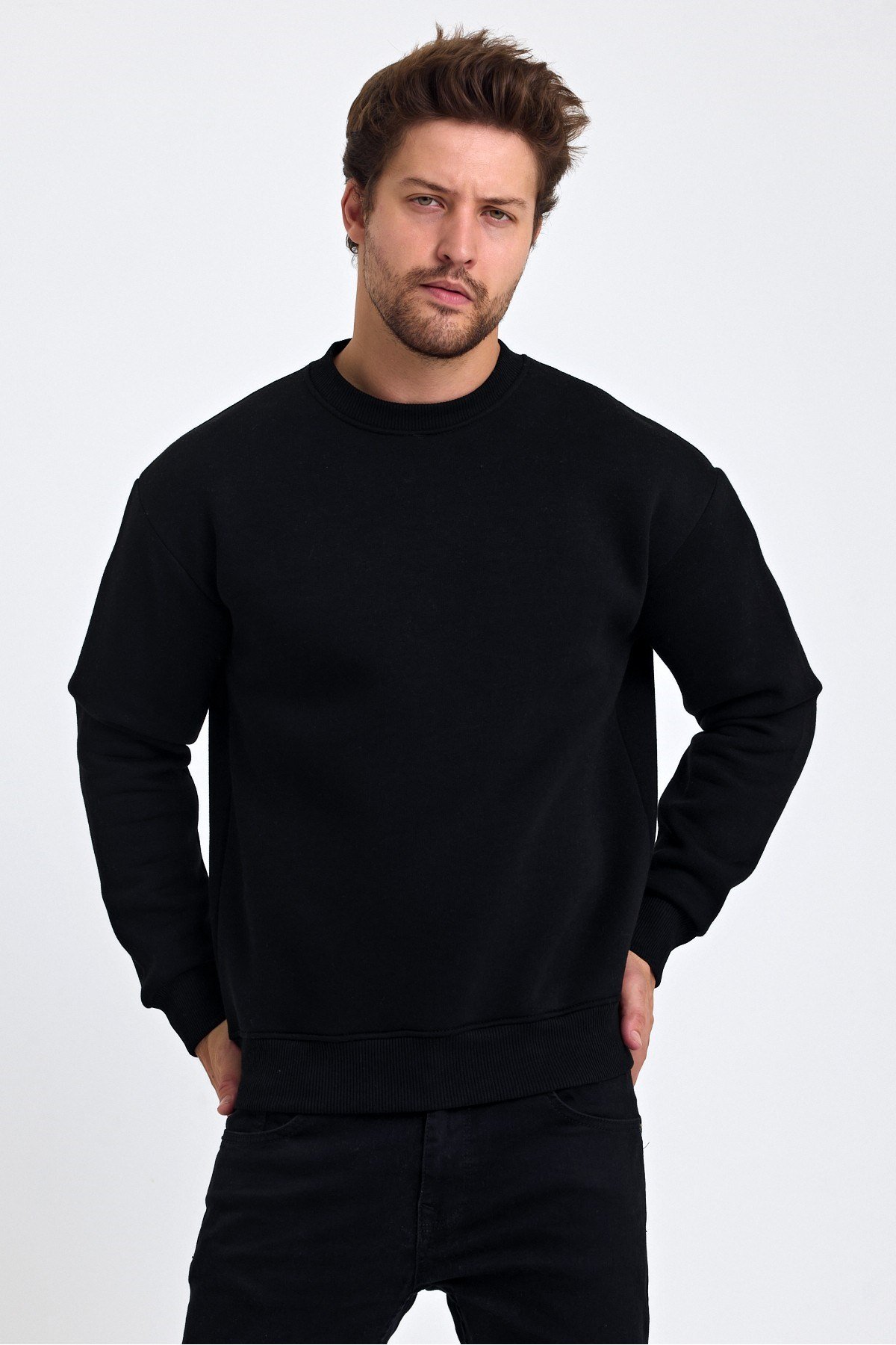 Tarz CoolSweatshirtYVRLKYSWT01R07-2Erkek Yumuşacık Kumaşlı Regular Fit Yuvarlak Yakalı Sweatshirt