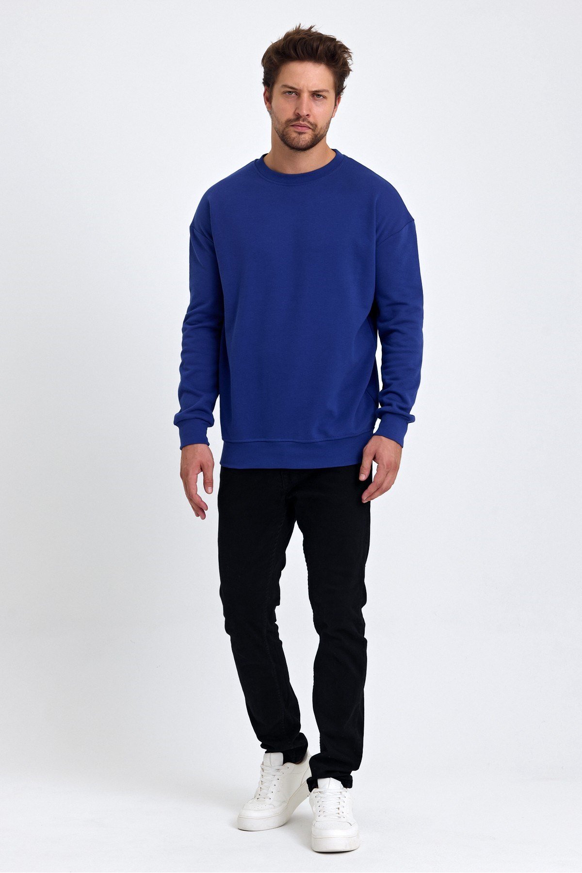 Tarz CoolSweatshirtYVRLKYSWT01R07-2Erkek Yumuşacık Kumaşlı Regular Fit Yuvarlak Yakalı Sweatshirt