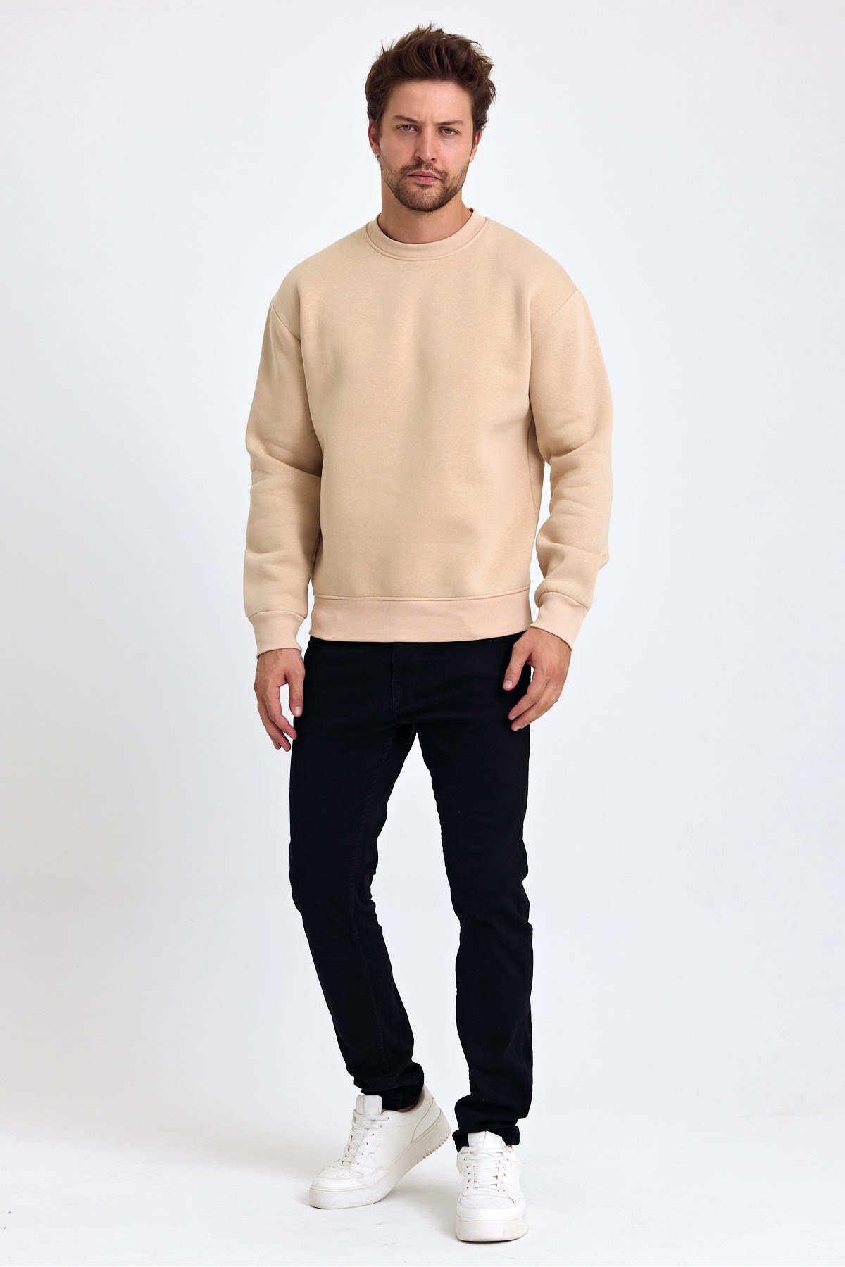 Tarz CoolSweatshirtYVRLKYSWT01R07-2Erkek Yumuşacık Kumaşlı Regular Fit Yuvarlak Yakalı Sweatshirt
