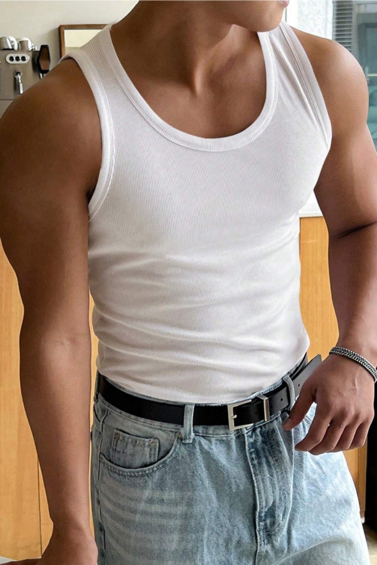 Tarz CoolT-shirtATLTERKK01R01-2ERKEK FİTİLLİ KOLSUZ TİŞÖRT ATLET