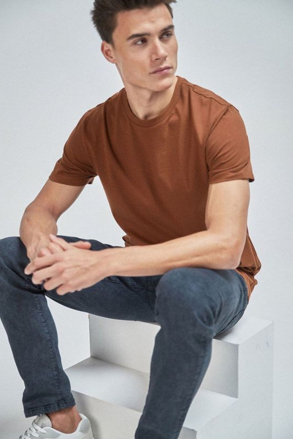 Tarz CoolT-shirtBSCDZTSRT01R02Erkek %100 Pamuk Relaxed Rahat Kesim Bisiklet Yaka Kısa Kollu Tişört