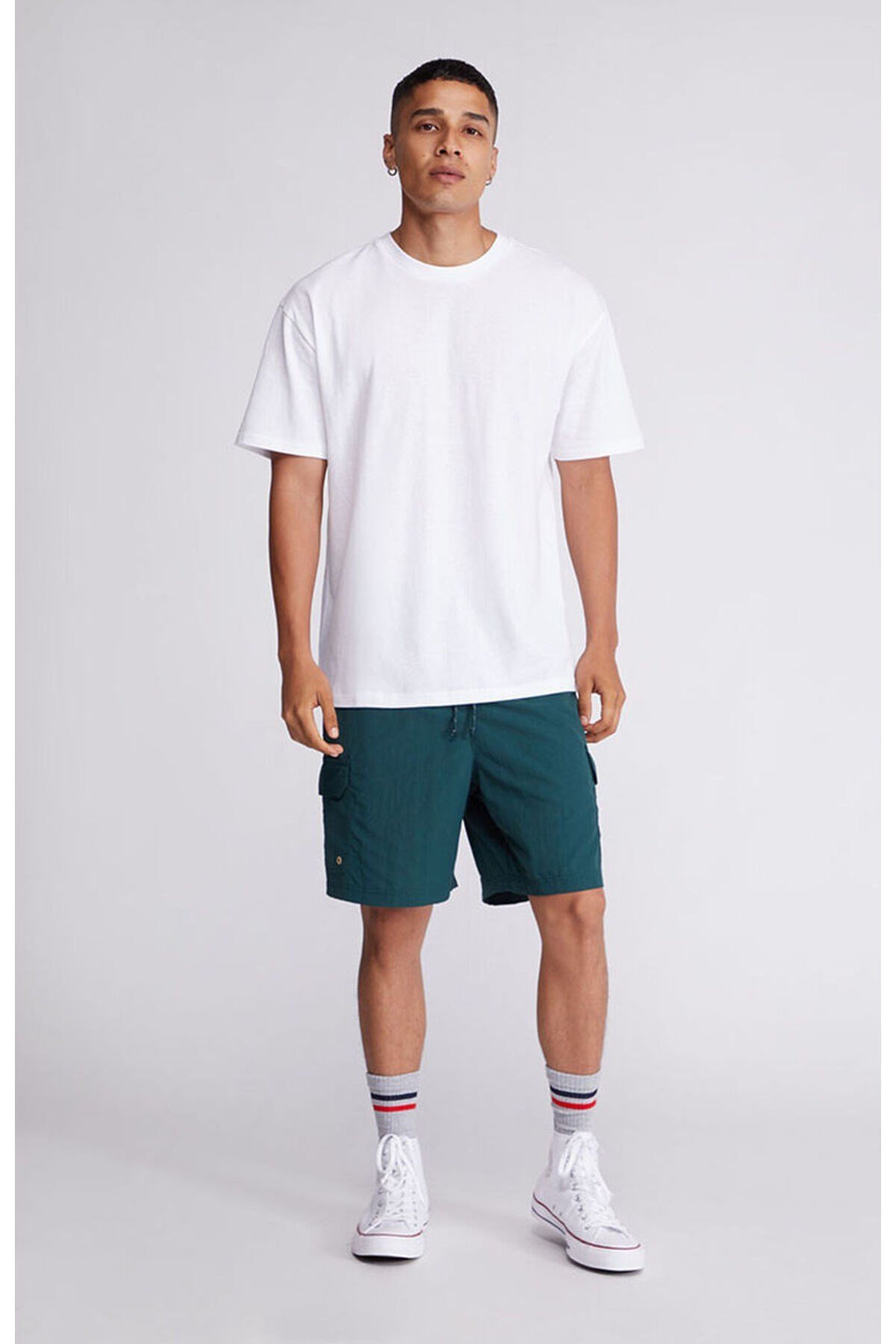 Tarz CoolT-shirtBSCDZTSRT01R02Erkek %100 Pamuk Relaxed Rahat Kesim Bisiklet Yaka Kısa Kollu Tişört