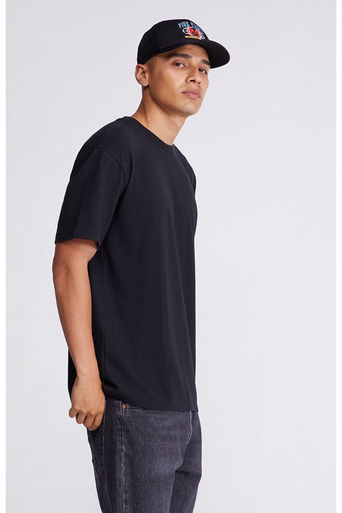 Tarz CoolT-shirtBSCDZTSRT01R02Erkek %100 Pamuk Relaxed Rahat Kesim Bisiklet Yaka Kısa Kollu Tişört