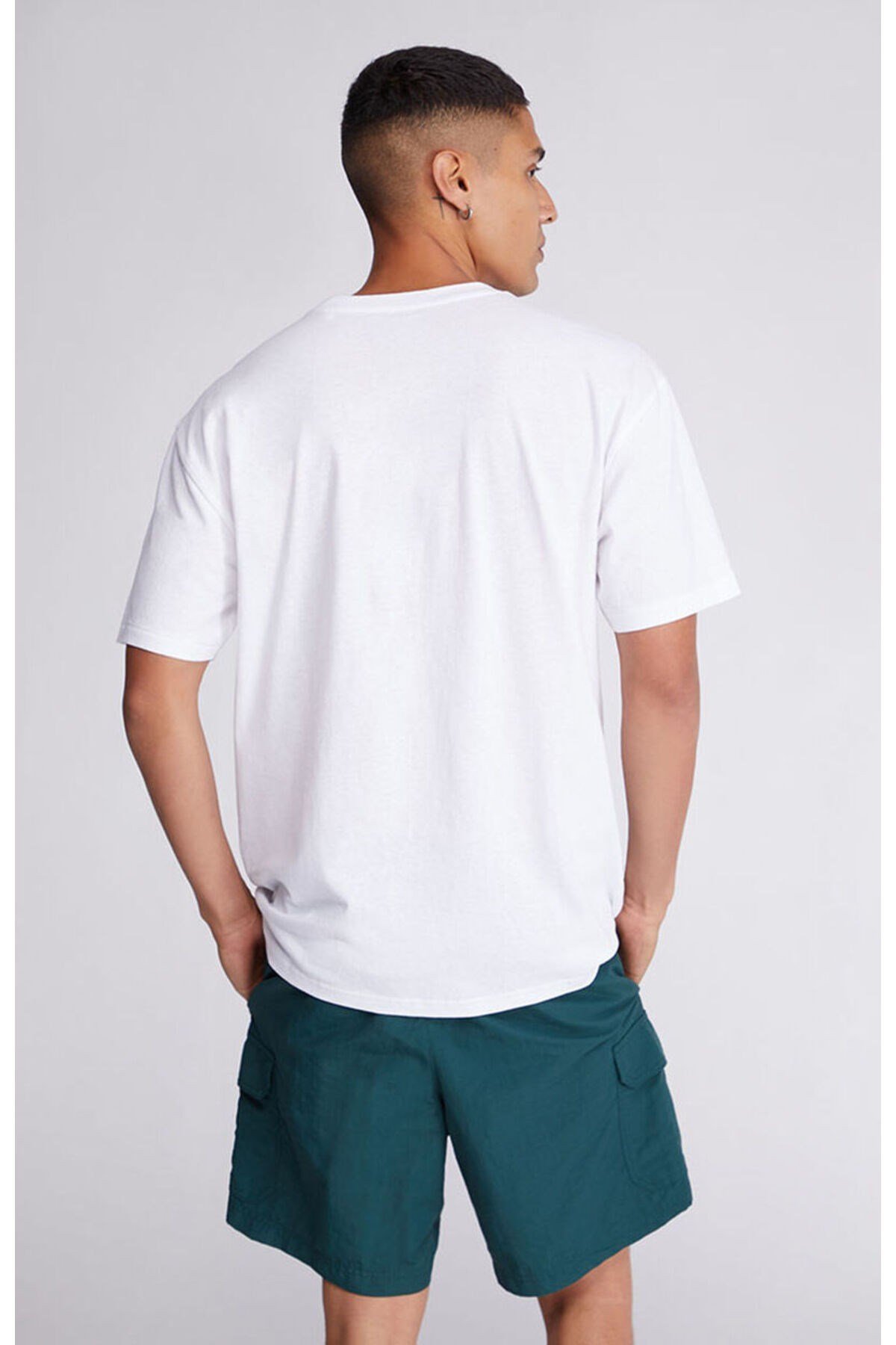 Tarz CoolT-shirtBSCDZTSRT01R02Erkek %100 Pamuk Relaxed Rahat Kesim Bisiklet Yaka Kısa Kollu Tişört