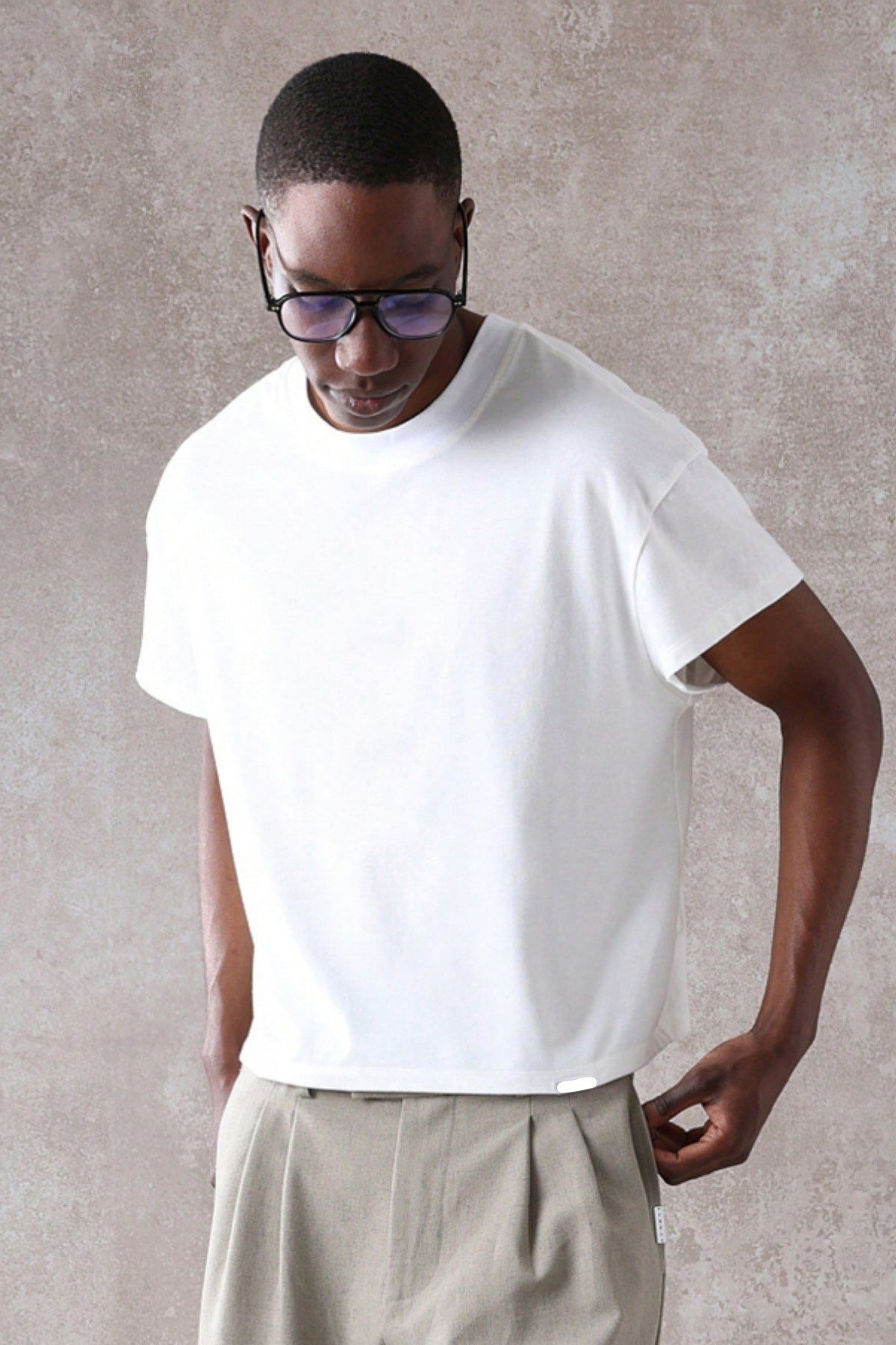 Tarz CoolT-shirtCRPERK029R01Erkek Bisiklet Yaka Kısa Kollu T-Shirt
