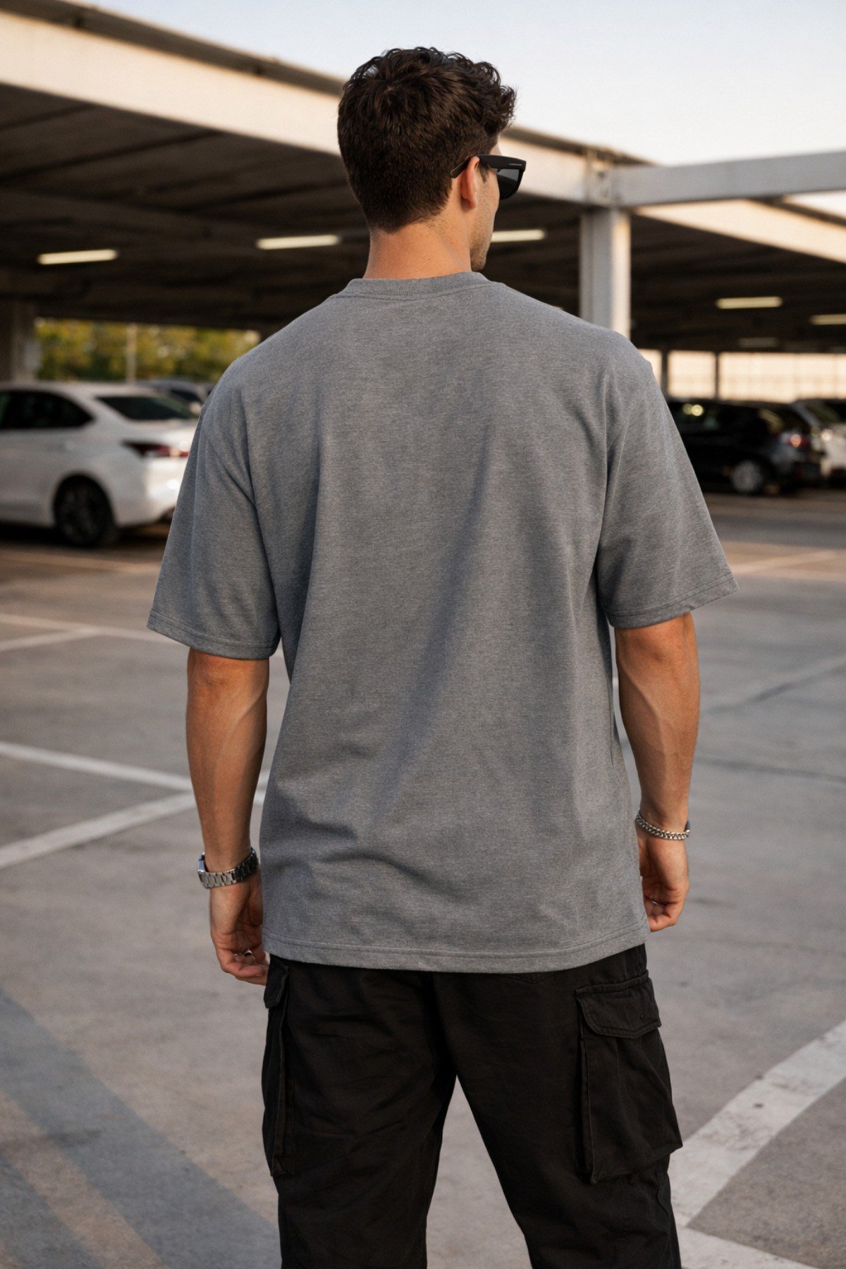 Tarz CoolT-shirtDNTLKBCK026-FM-XLErkek Oversize Tişört – Minimal “Don’t Look Back” Detaylı Basic