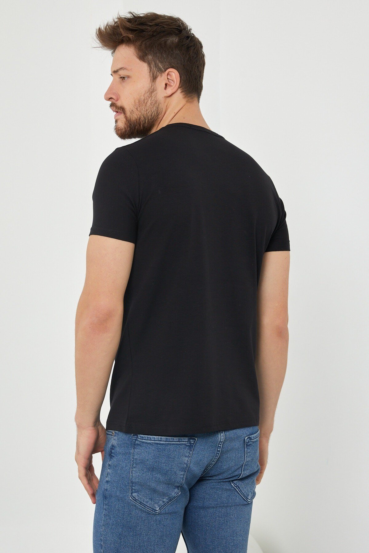 Tarz CoolT-shirtDZTSRTR07Erkek Düz Slim Fit Likralı T-shirt