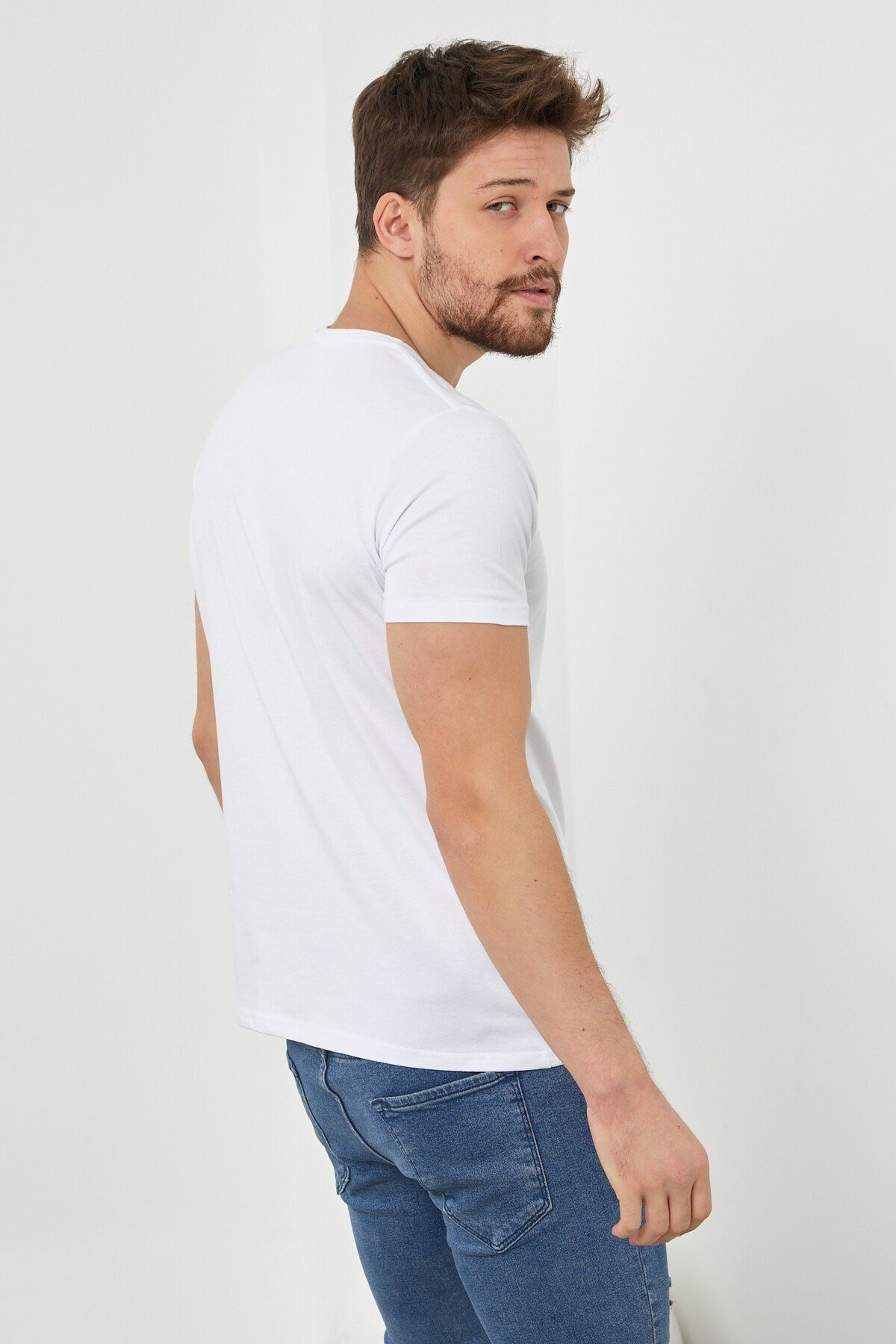 Tarz CoolT-shirtDZTSRTR07Erkek Düz Slim Fit Likralı T-shirt