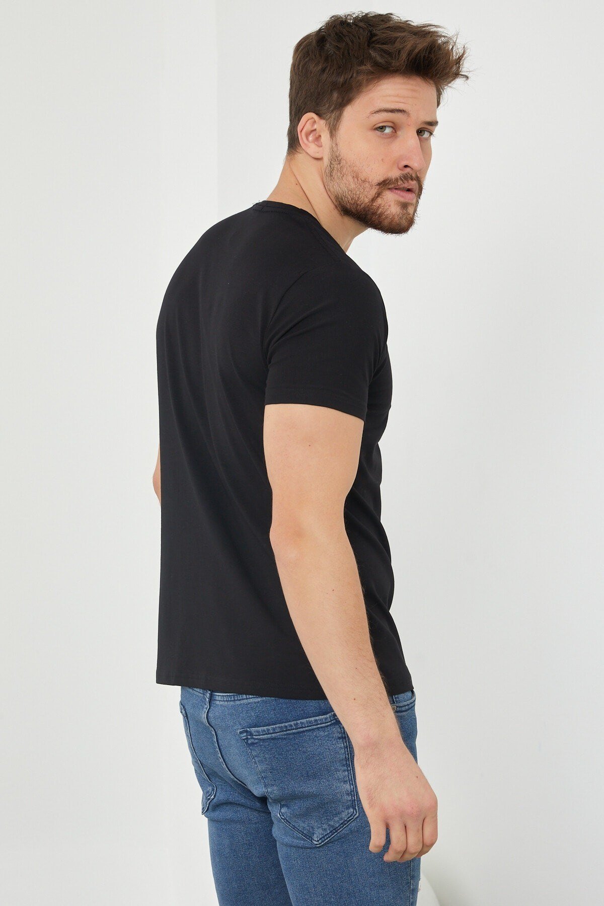 Tarz CoolT-shirtDZTSRTR07Erkek Düz Slim Fit Likralı T-shirt