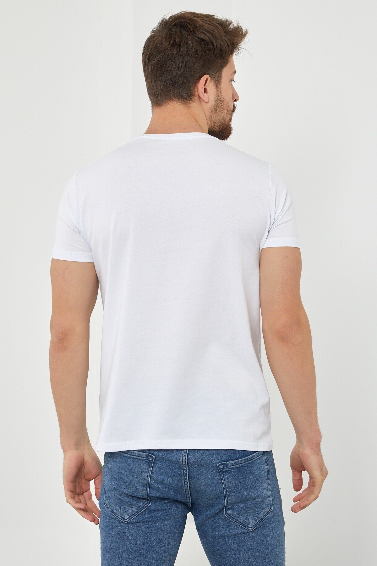 Tarz CoolT-shirtDZTSRTR07Erkek Düz Slim Fit Likralı T-shirt
