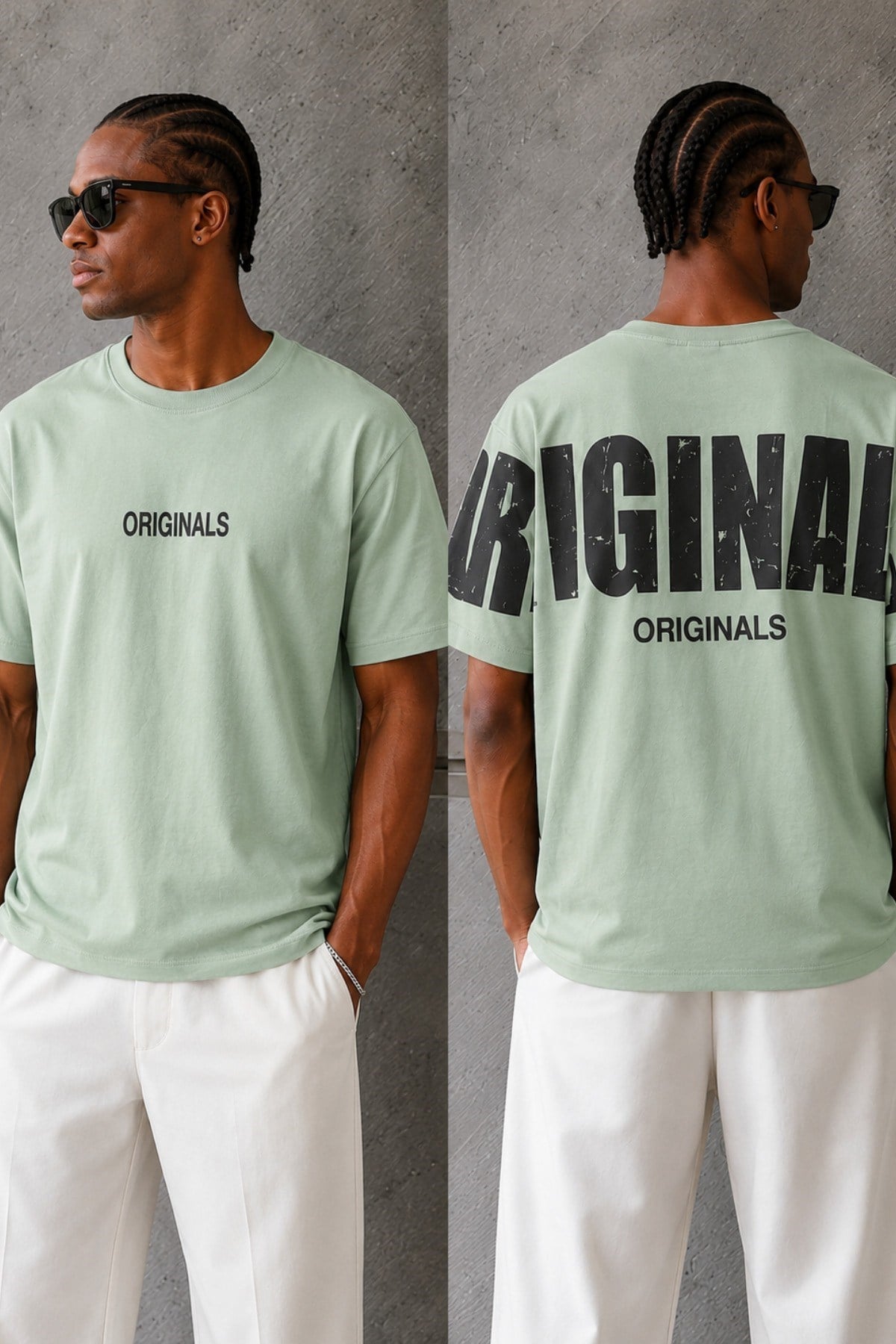 Tarz CoolT-shirtERKORGNLSTST01-Haki-MOriginals Baskılı Oversize Erkek Tişört – Süprem %100 Cotton