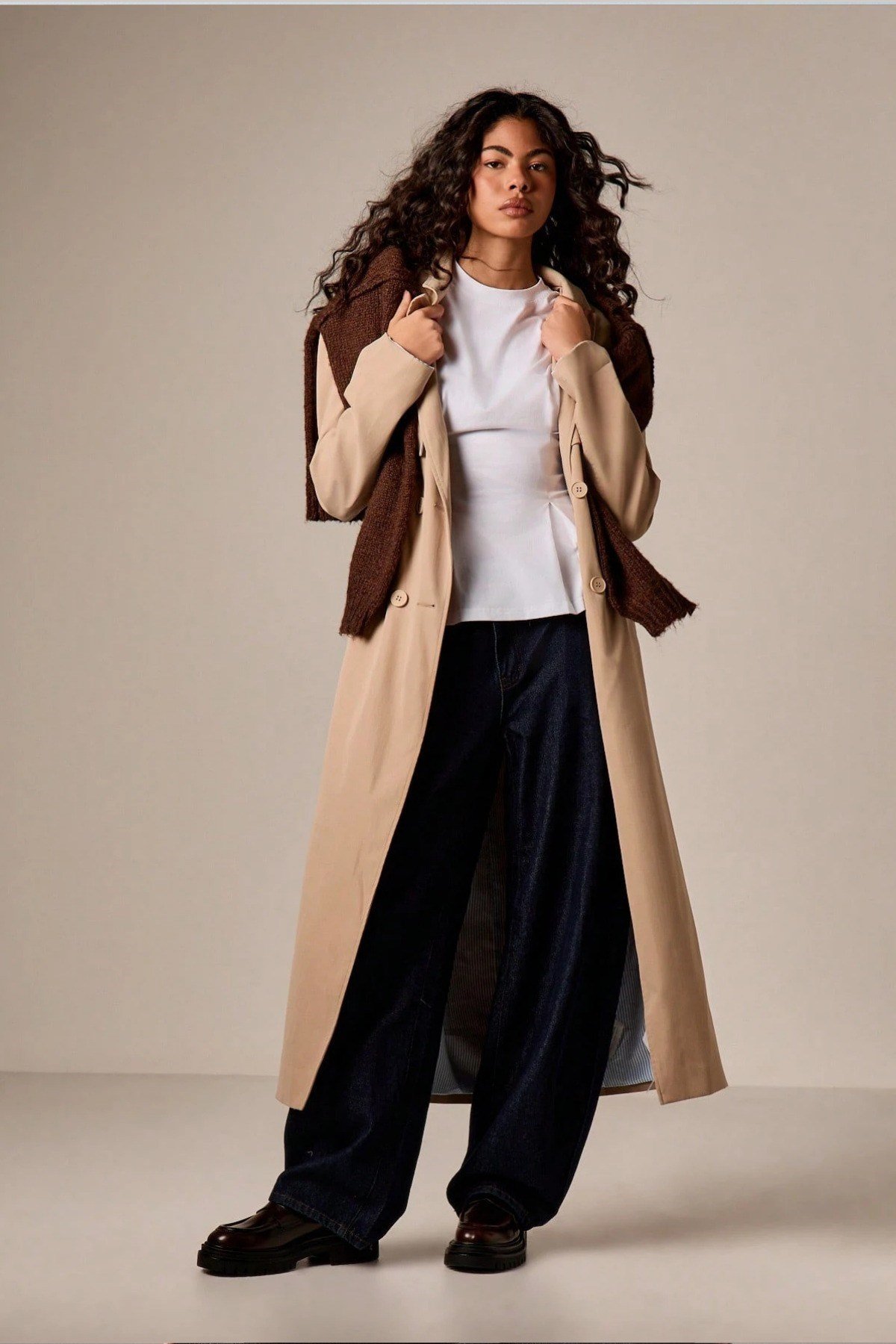 Tarz CoolT-shirtKDN-PİLETŞT-001-BRD-XLKadın Oversize Basic Tişört Pile Detaylı Rahat Kesim Günlük Şık Kombin