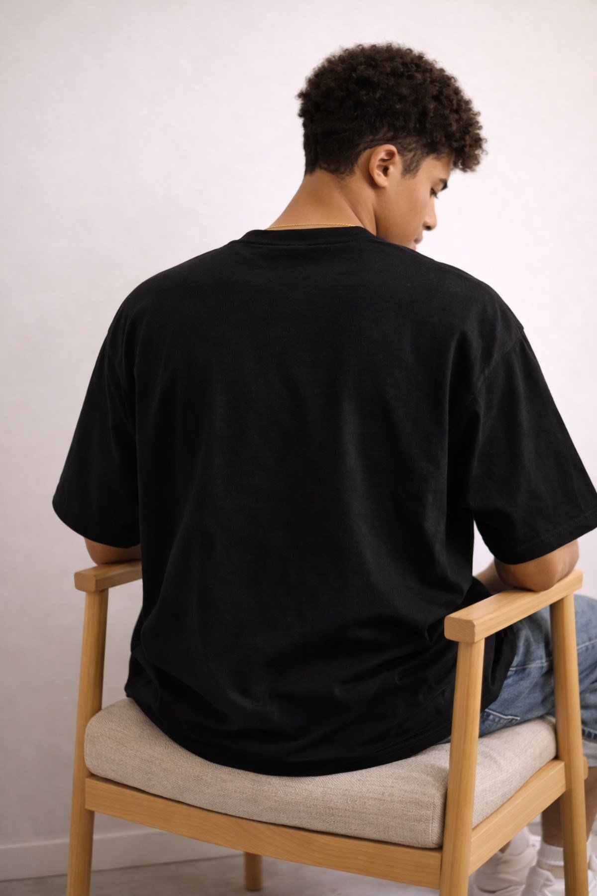 Tarz CoolT-shirtNST-W-OS-001-BY-SErkek Oversize Tişört Never Stop Trying Baskılı Salaş Kalıp