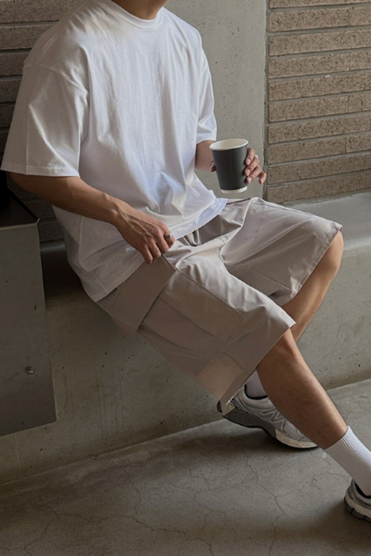 Tarz CoolT-shirtOVTS25R02Erkek %100 Pamuklu Kalın Dokulu Oversize Bisiklet Yakalı T-shirt