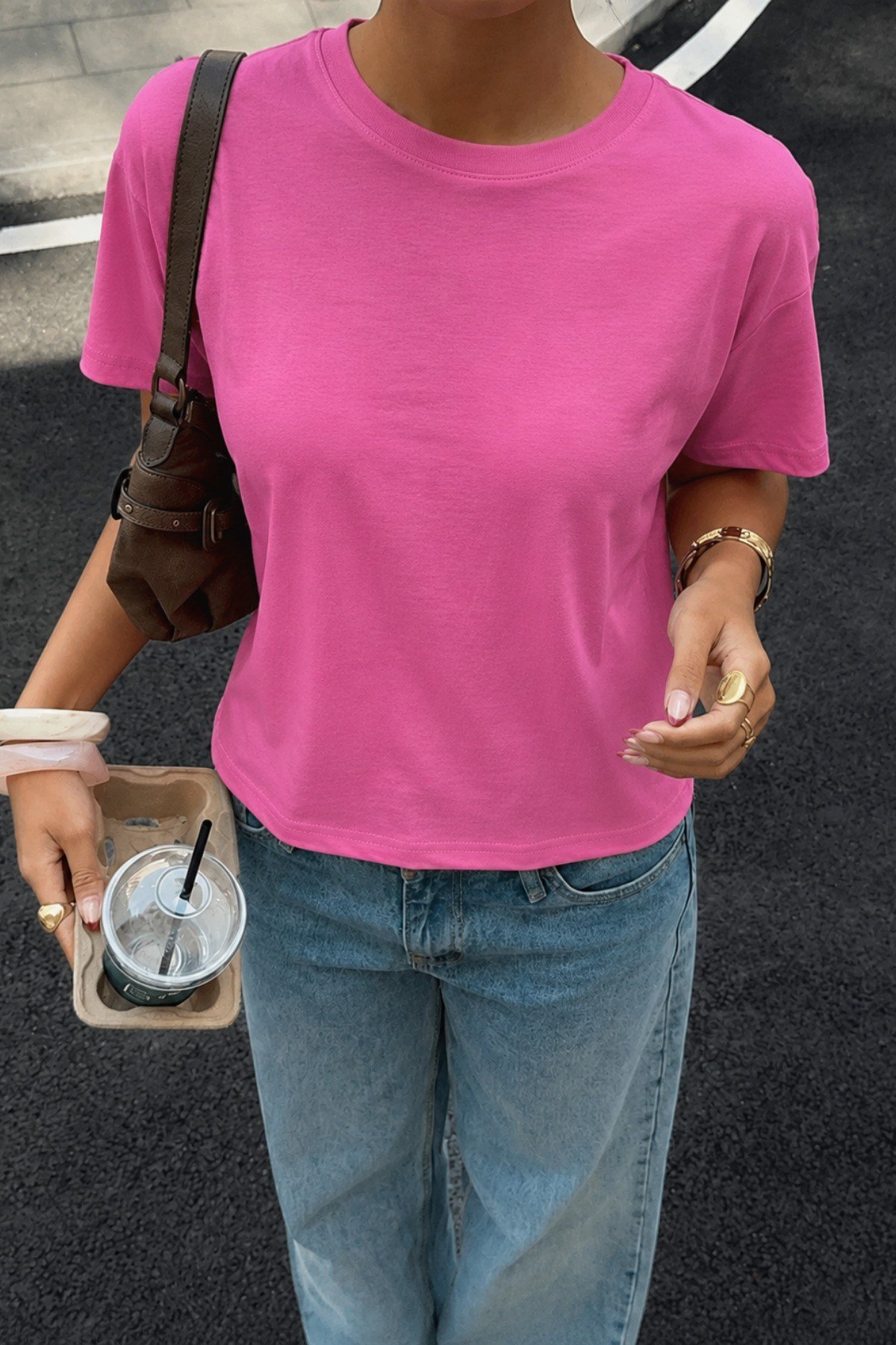 Tarz CoolT-shirtSUP100-26-Lacivert-SKadın %100 Pamuk Sırt Detaylı Süprem Bisiklet Yaka T-Shirt