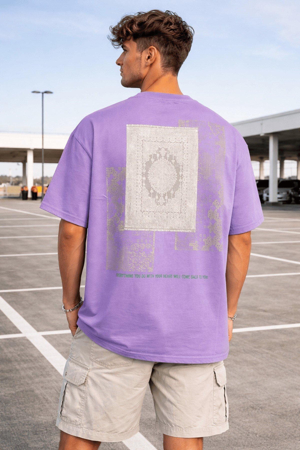 Tarz CoolT-shirtTC-ERK-OVR-SY-LOversize Erkek Tişört Baskılı Pamuklu Rahat Kesim Streetwear Yazlık Basic T-Shirt