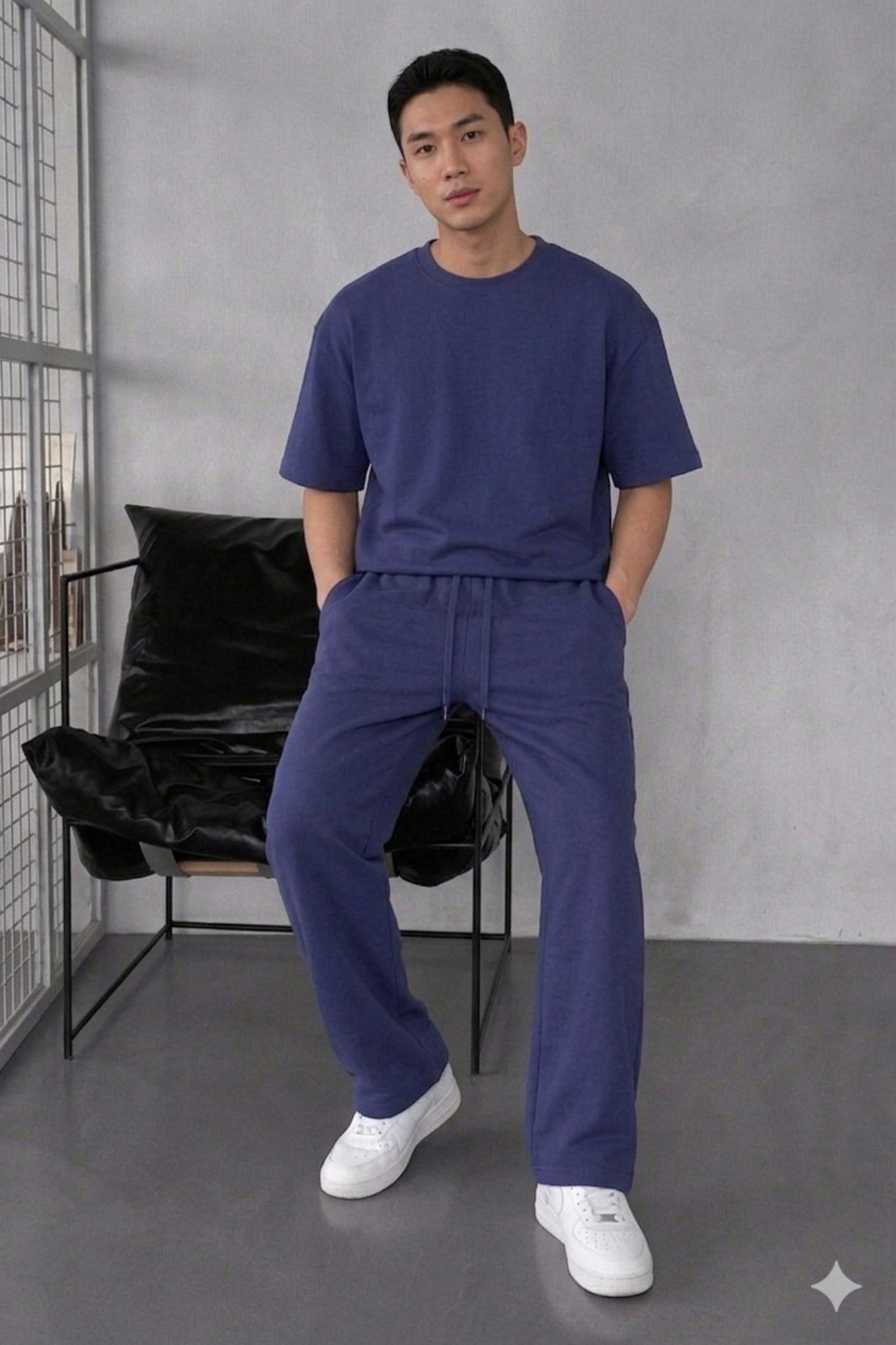 Tarz CoolT-shirtTC-EST-2406-HK-XLErkek Oversize T-Shirt Eşofman Takımı Rahat Kesim Basic Kombin