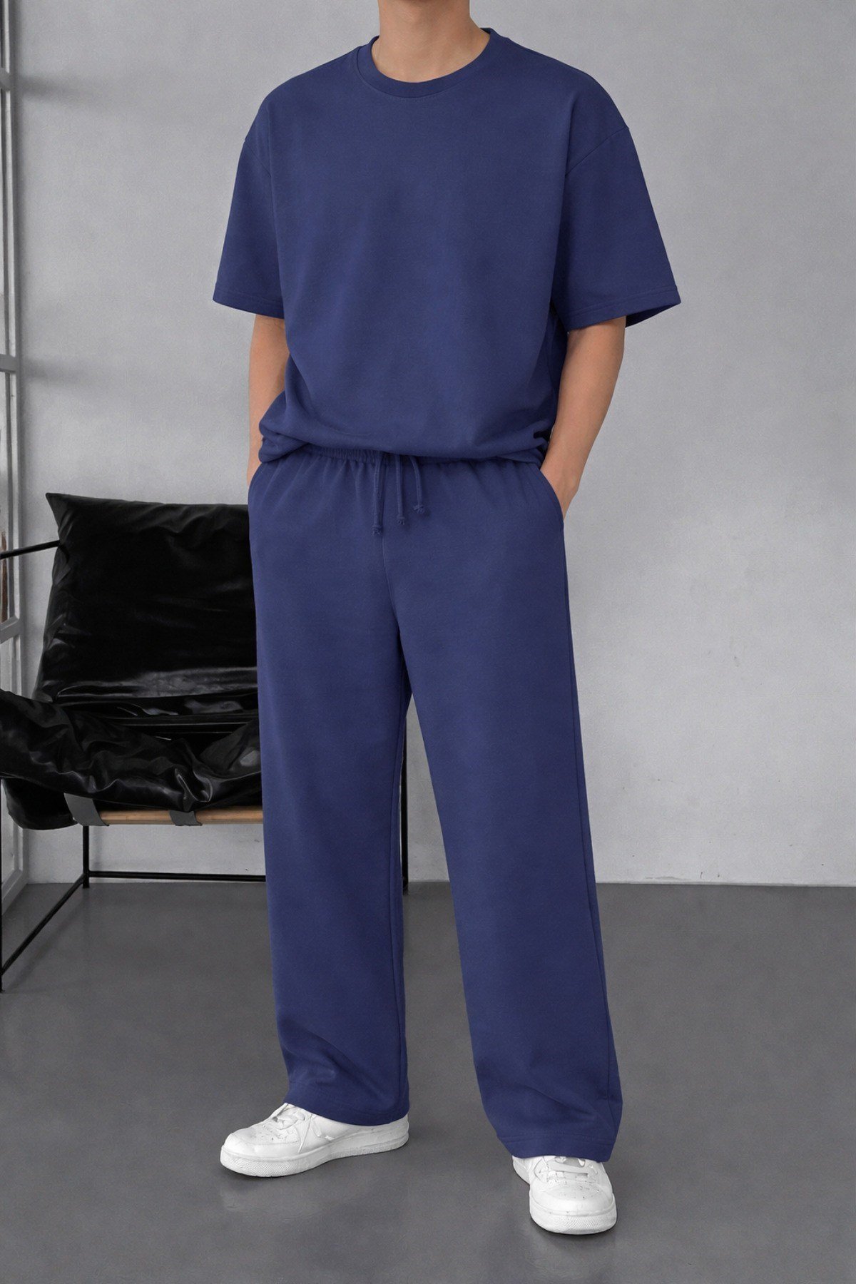 Tarz CoolT-shirtTC-EST-2406-HK-XLErkek Oversize T-Shirt Eşofman Takımı Rahat Kesim Basic Kombin