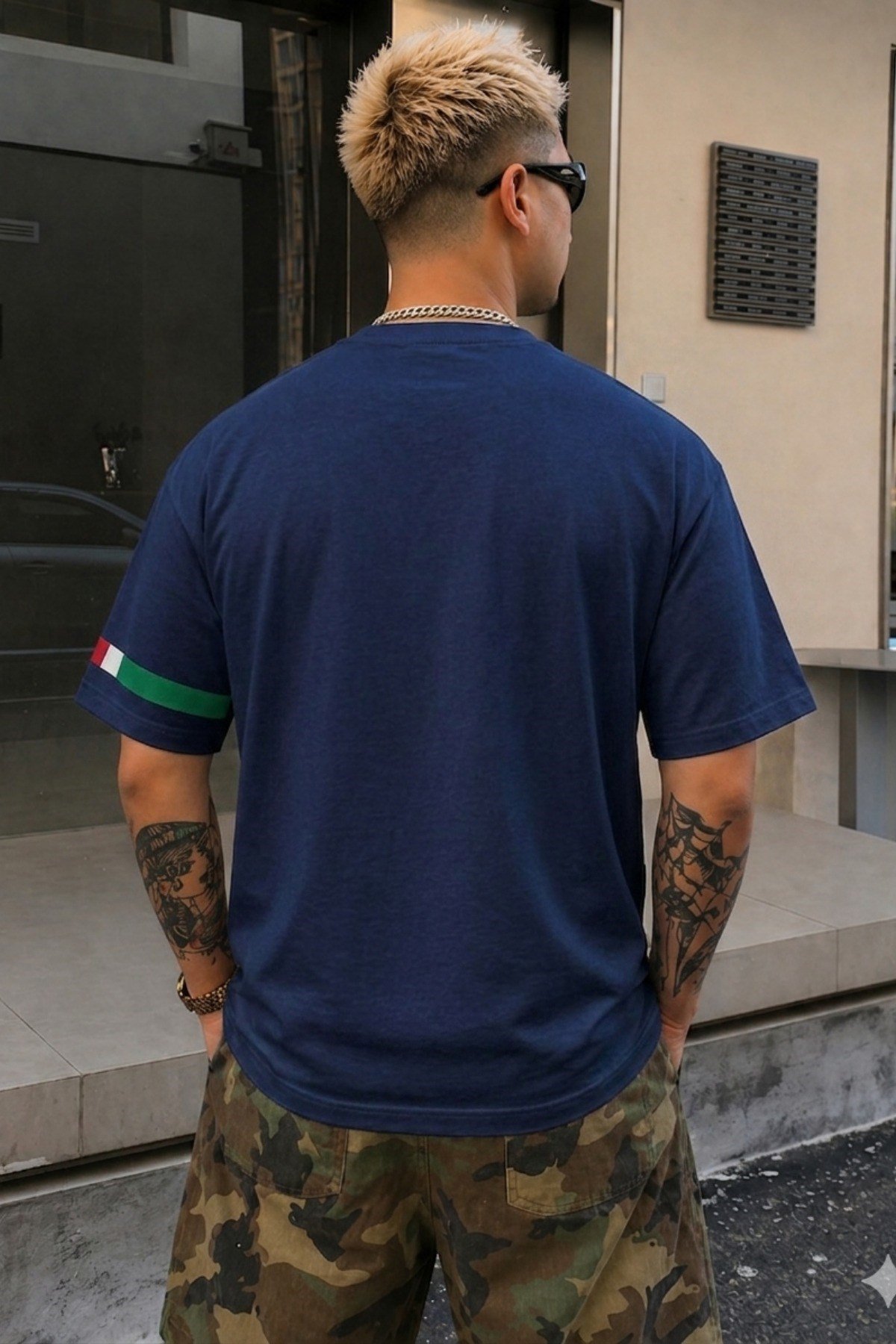 Tarz CoolT-shirtTC-MEX-TS-001-Mavi-MErkek Regular Baskılı Tişört Mexico Yazılı %100 Pamuk Rahat Kesim T-Shirt