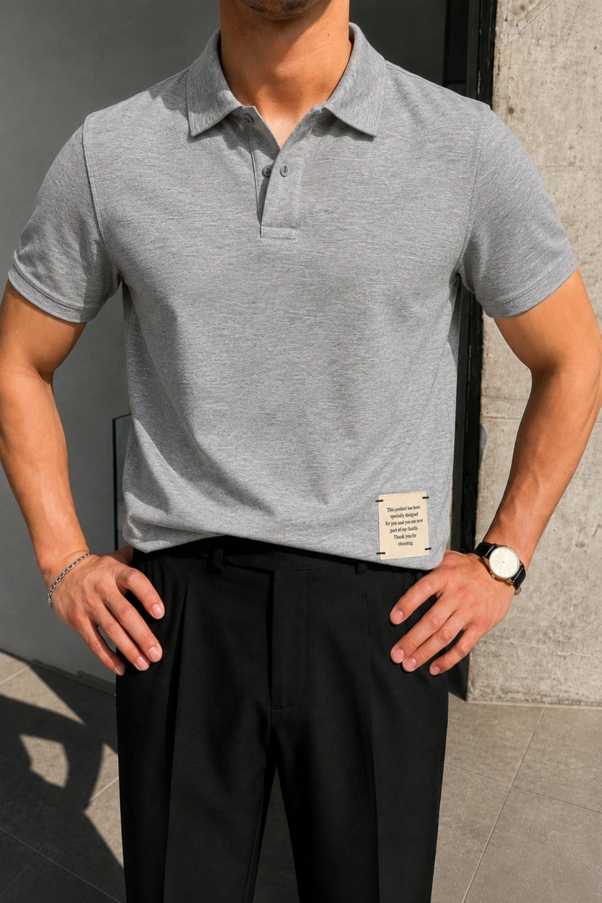 Tarz CoolT-shirtTC-POLOSUPR-26-Beyaz-LErkek Basic Polo Yaka Pamuklu Kısa Kollu Tişört