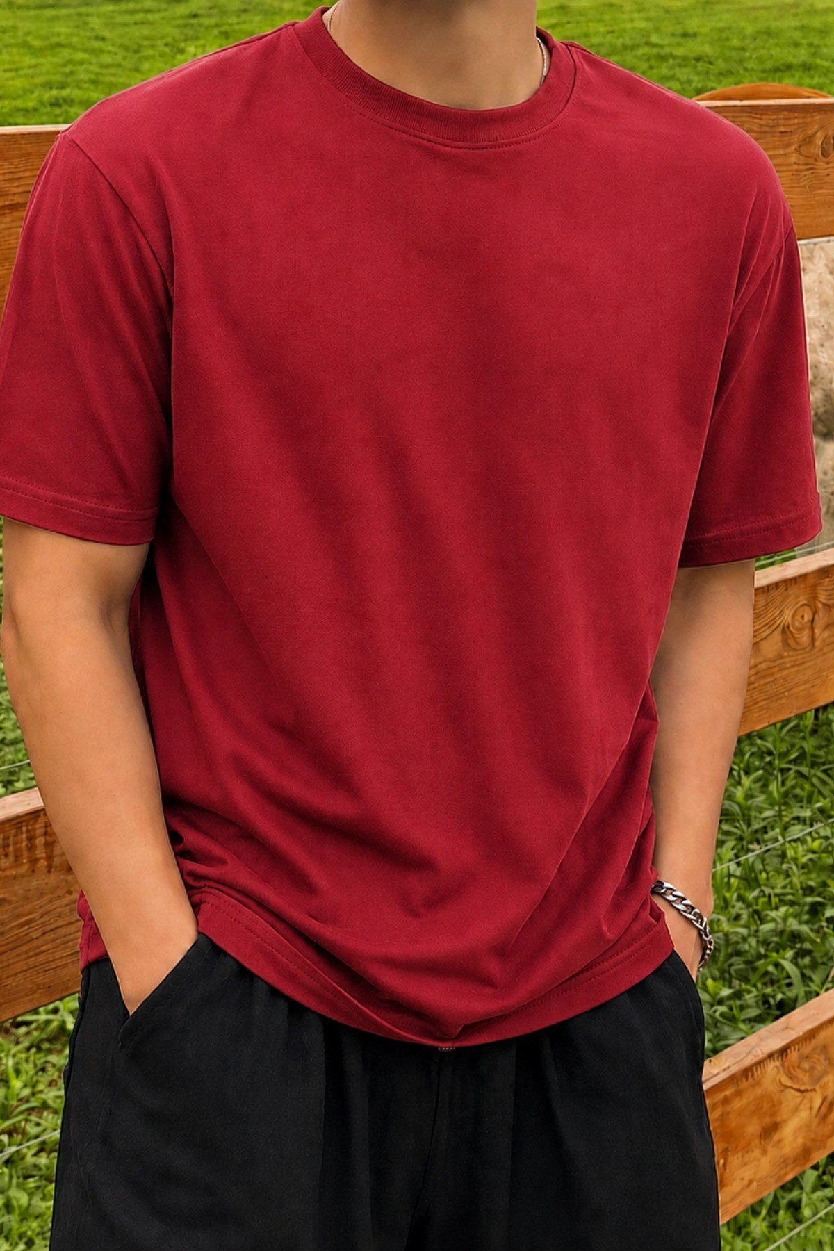 Tarz CoolT-shirtTC-RGL-2IP-026-Siyah-SErkek Regular Fit Bisiklet Yaka Basic Tişört 2 İplik Şardonsuz %100 Pamuk Günlük Rahat T-Shirt