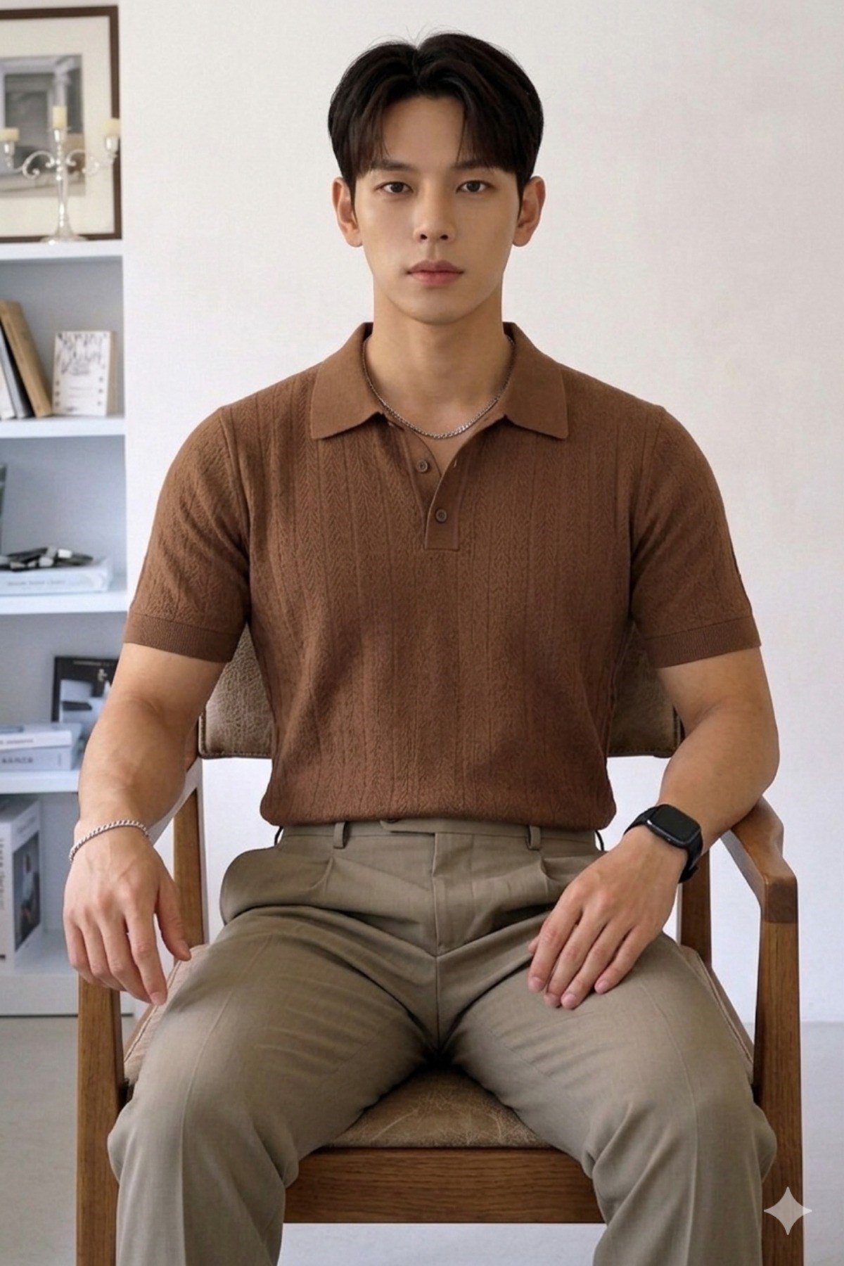 Tarz CoolT-shirtTC-TRK-2419-BY-LErkek Triko Polo Yaka Tişört Slim İnce Dokulu Şık Basic Triko T-Shirt