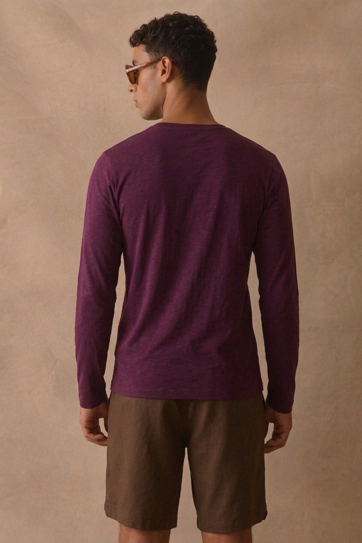 Tarz CoolT-shirtTC-ULS-2601-Bordo-LErkek Uzun Kollu Bisiklet Yaka Oyşo Kumaş Regular Fit Tişört