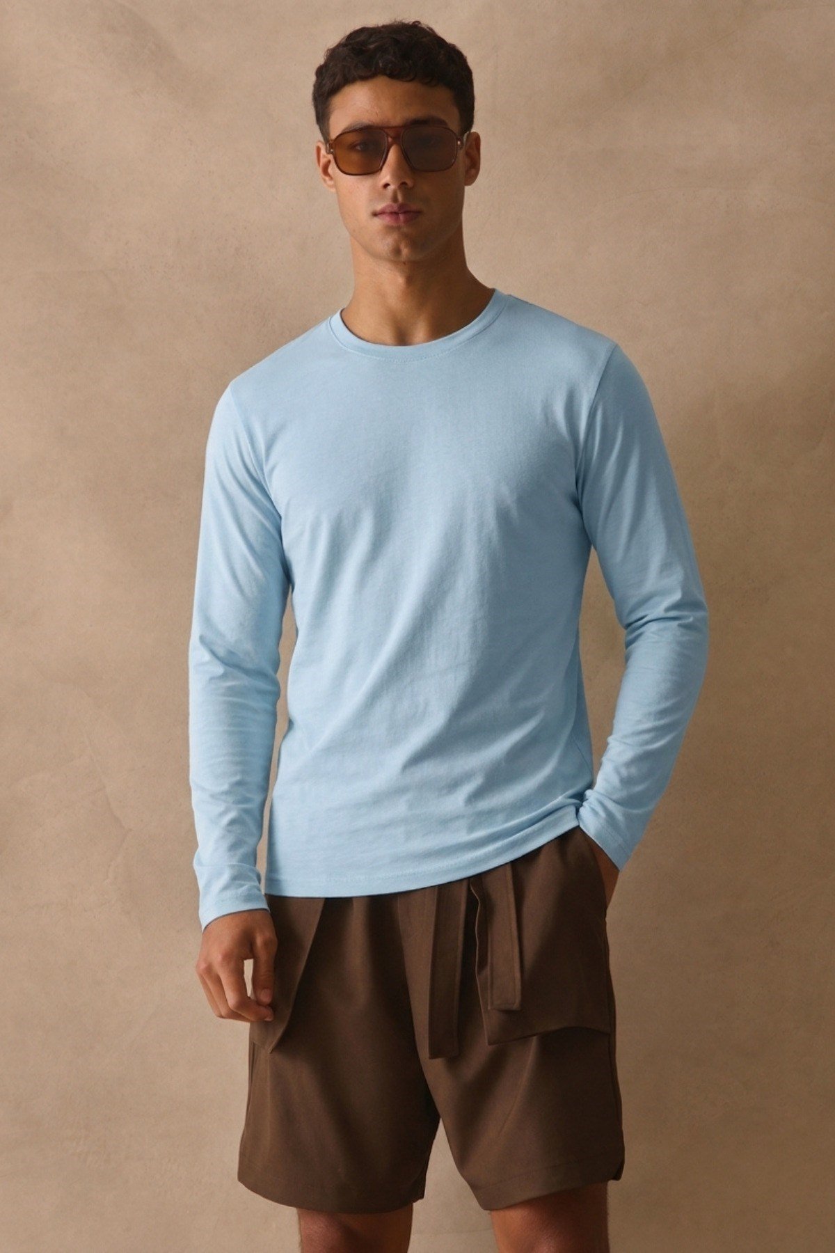 Tarz CoolT-shirtTC-ULS-2601-Bordo-LErkek Uzun Kollu Bisiklet Yaka Oyşo Kumaş Regular Fit Tişört