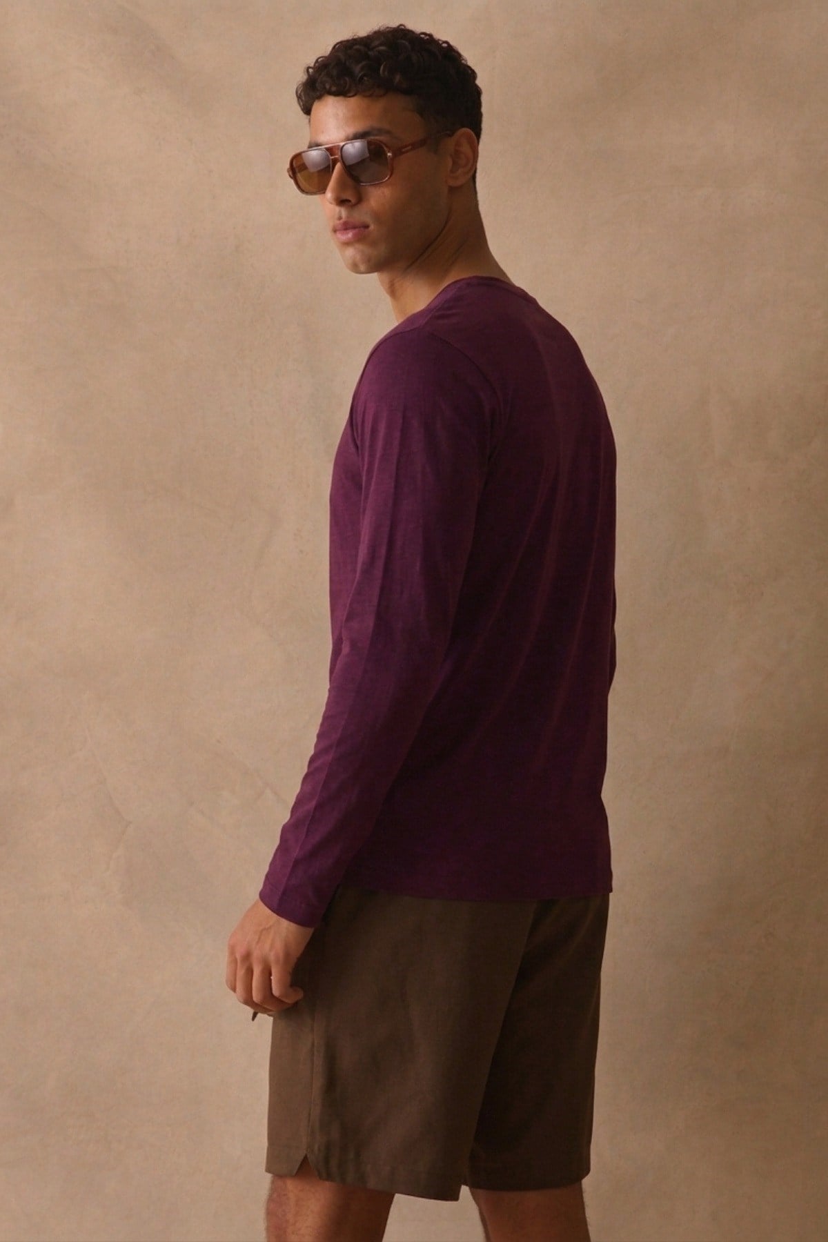 Tarz CoolT-shirtTC-ULS-2601-Bordo-LErkek Uzun Kollu Bisiklet Yaka Oyşo Kumaş Regular Fit Tişört
