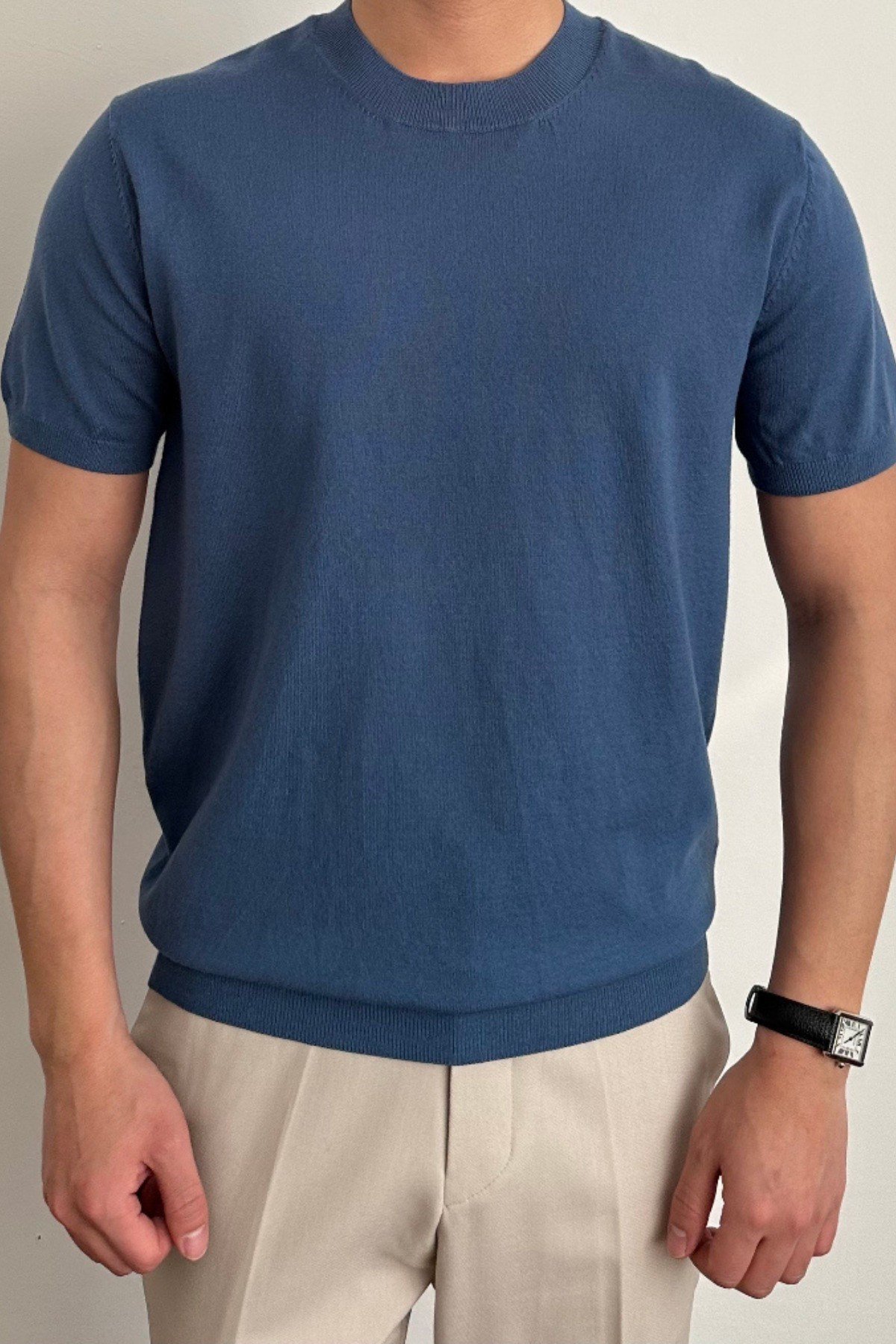 Tarz CoolT-shirtTC19129R05Erkek Slim Fit Bisiklet Yaka Triko T-Shirt