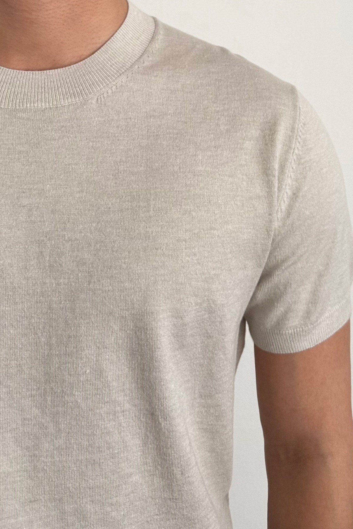 Tarz CoolT-shirtTC19129R05Erkek Slim Fit Bisiklet Yaka Triko T-Shirt
