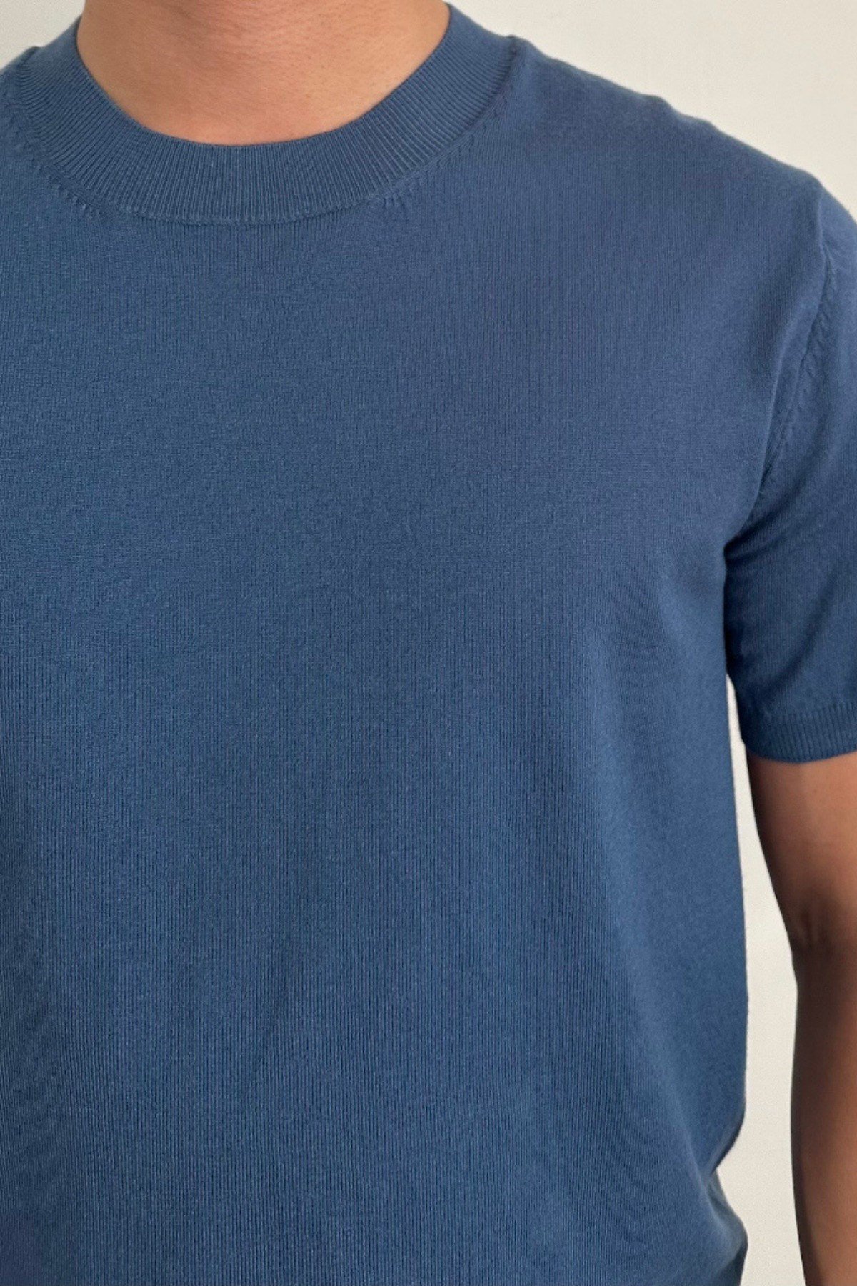 Tarz CoolT-shirtTC19129R05Erkek Slim Fit Bisiklet Yaka Triko T-Shirt