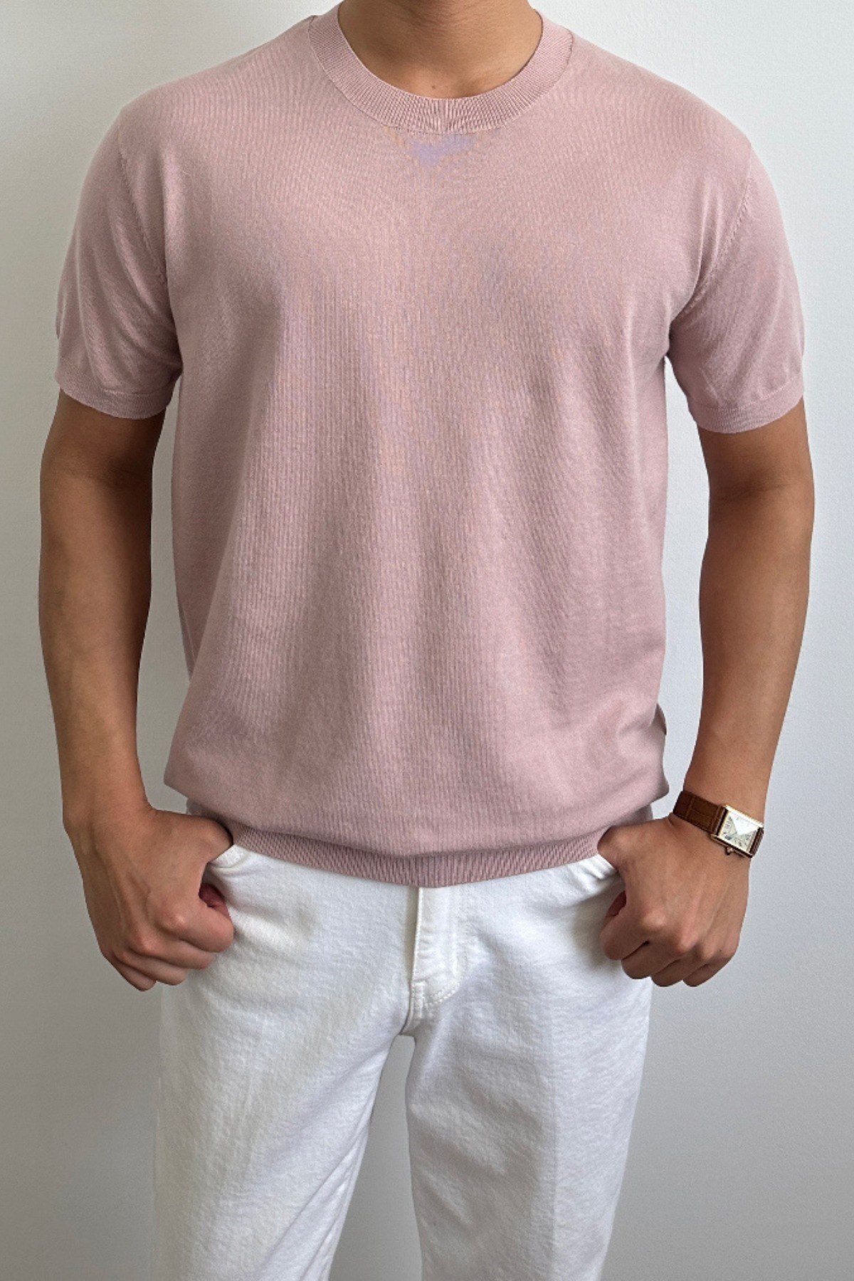 Tarz CoolT-shirtTC19129R05Erkek Slim Fit Bisiklet Yaka Triko T-Shirt