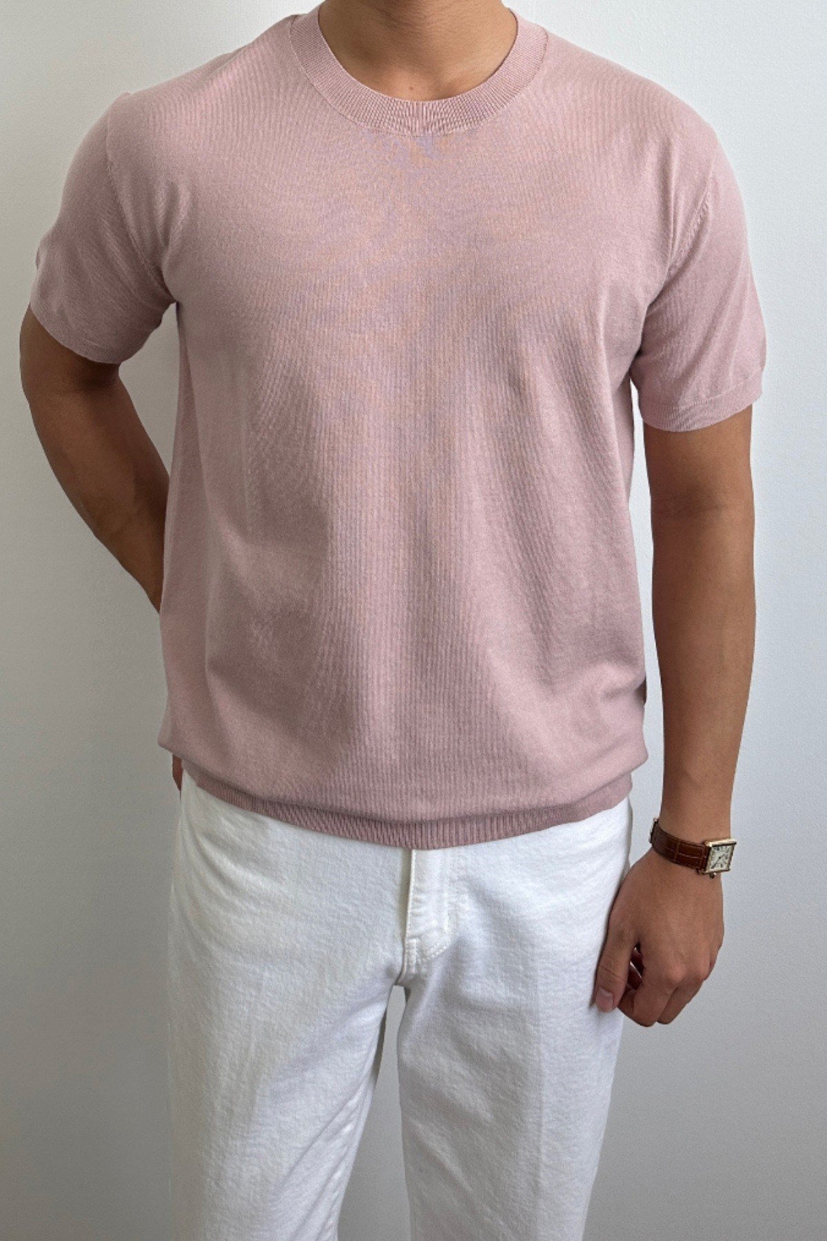 Tarz CoolT-shirtTC19129R05Erkek Slim Fit Bisiklet Yaka Triko T-Shirt